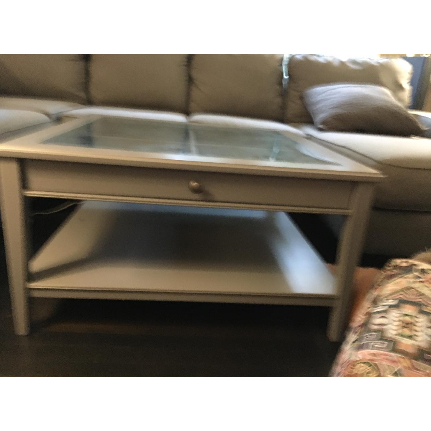 Ikea Liatorp Glass Top Coffee Table w/ Drawer - image-3