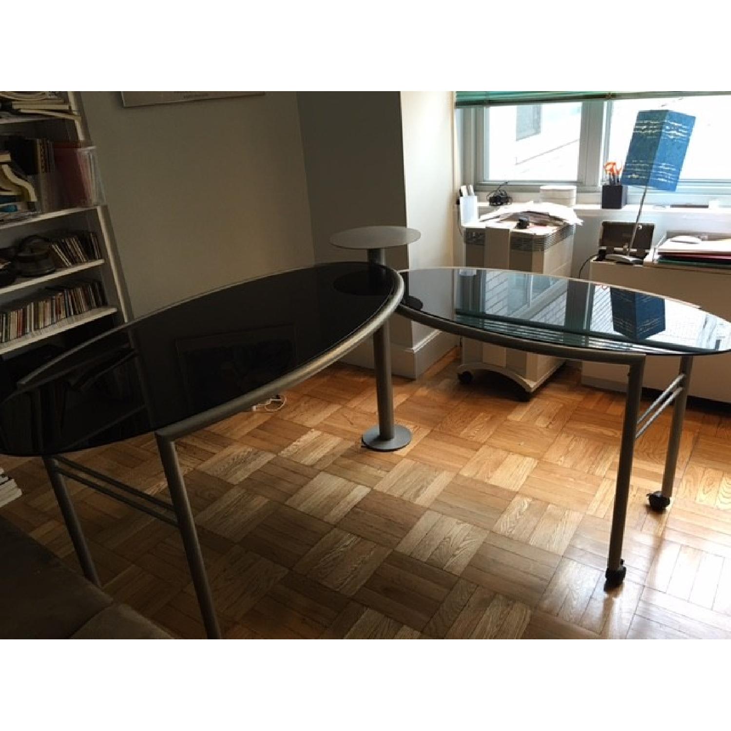 Elite Modern Glass Desk + File Cabinet - image-3
