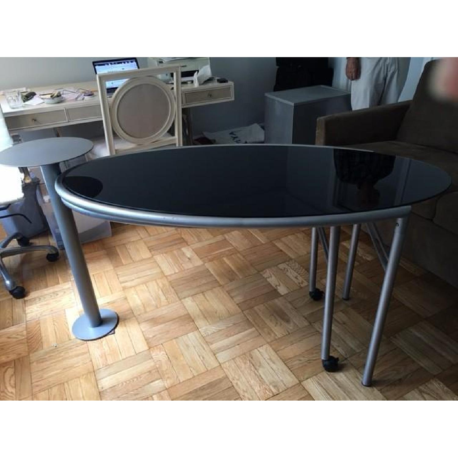 Elite Modern Glass Desk + File Cabinet - image-7