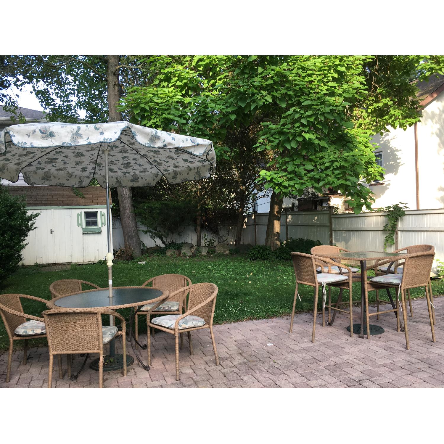 8 Piece Glass Top Patio Set AptDeco