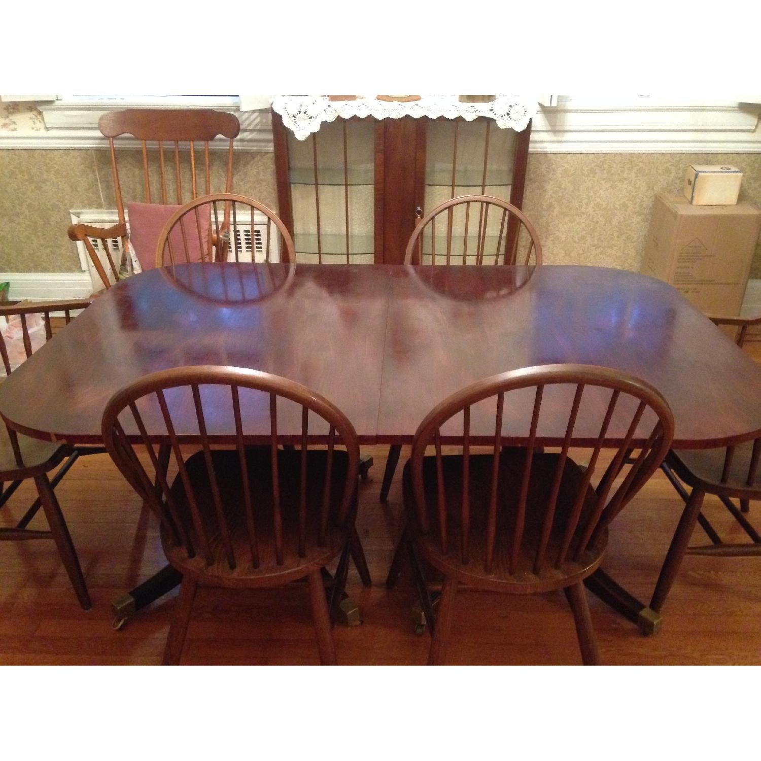 Extendable Mid Century Wooden Dining Set - image-2