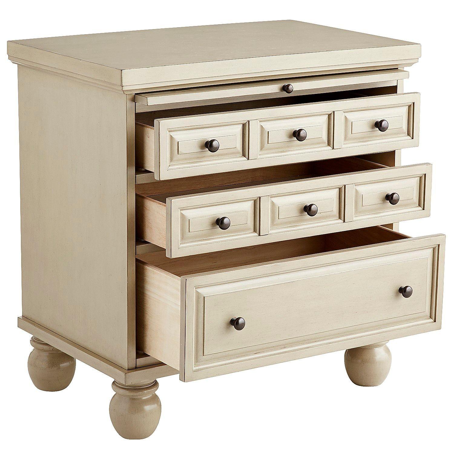 Pier 1 Antique White 3-Drawer Night Stand - image-2