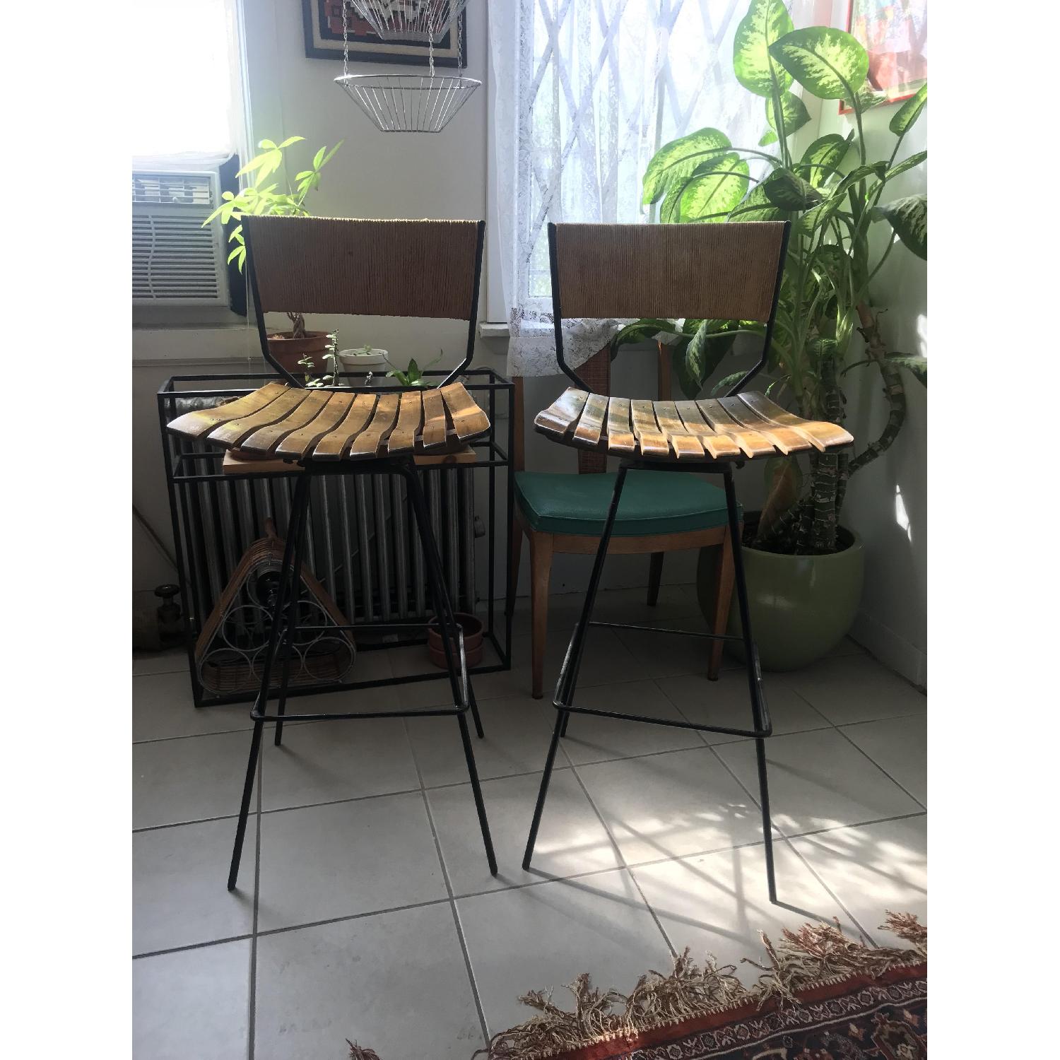 Arthur Umanoff Jute Bar Stools - image-1