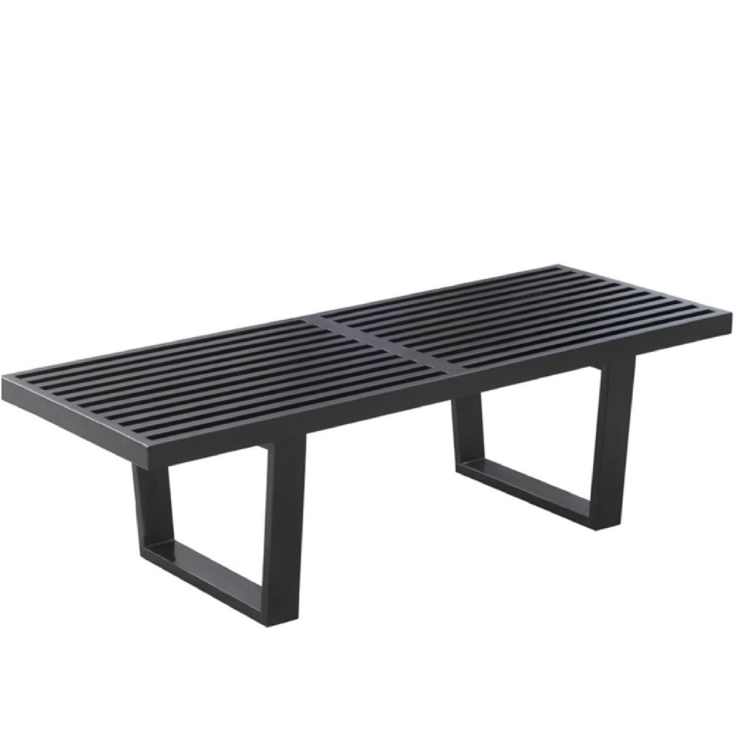 Mid Century Style George Nelson Bench in Black Wood Finish - image-0