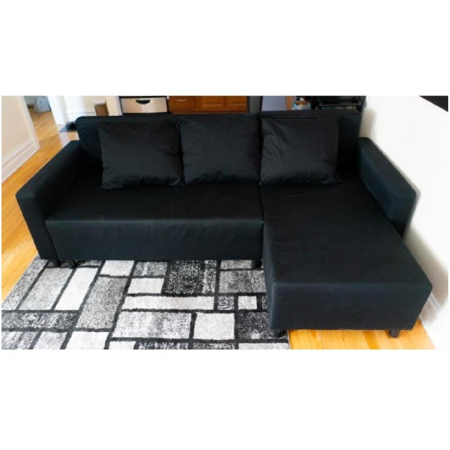 Ikea Lugnvik Sleeper Sectional Sofa w/ Storage AptDeco