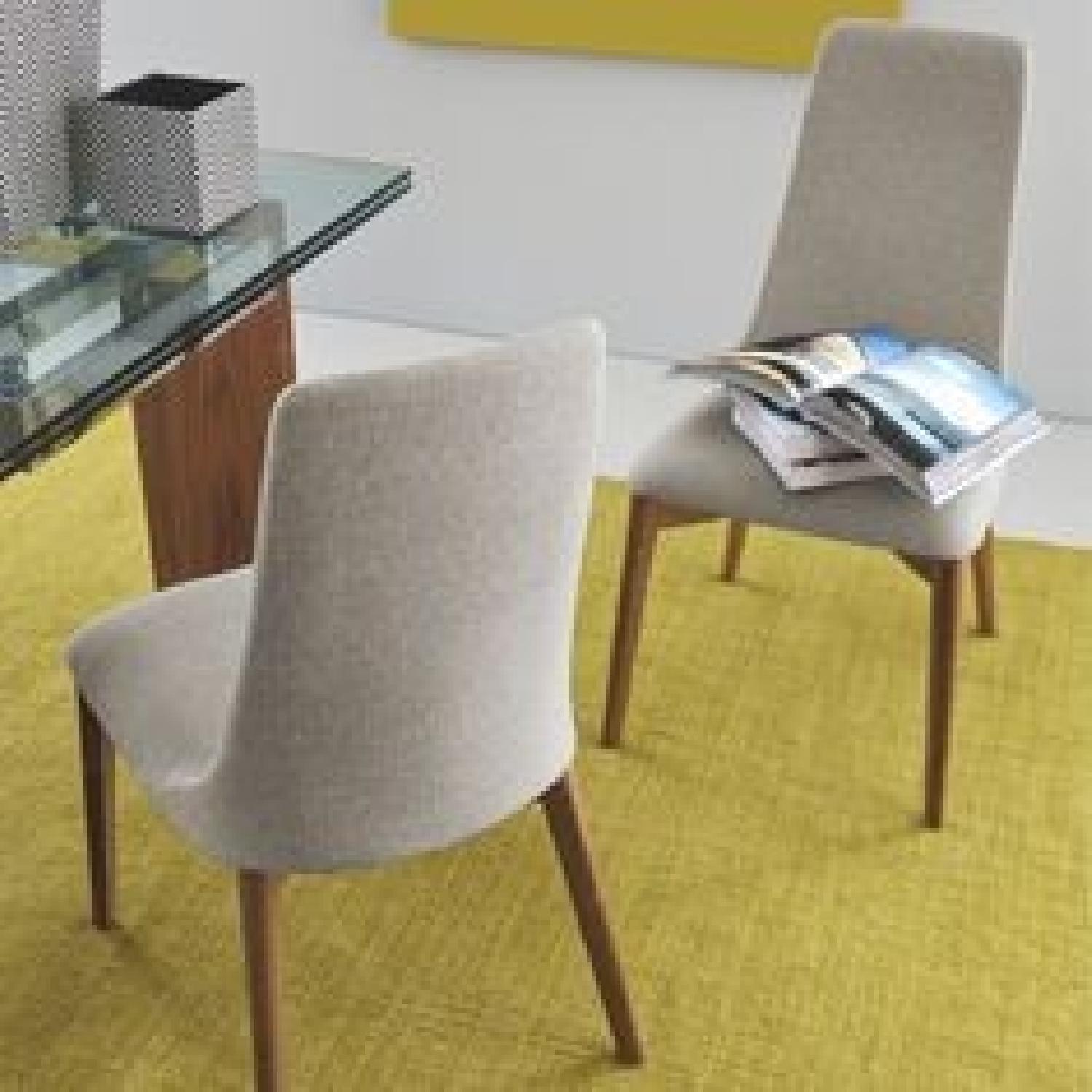 Calligaris Etoile Fabric & Walnut Dining Chairs AptDeco