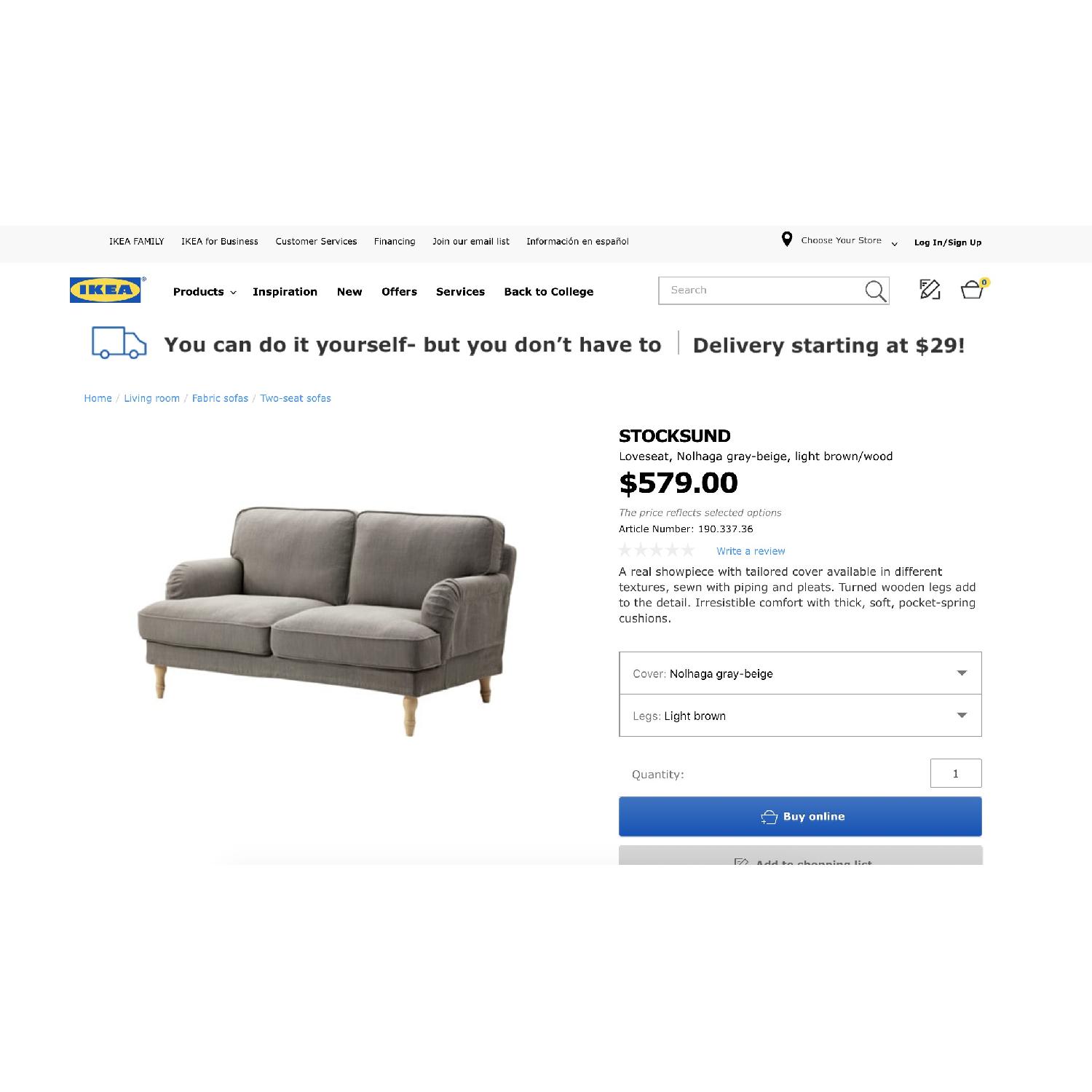 Ikea Stocksund Loveseat - image-1