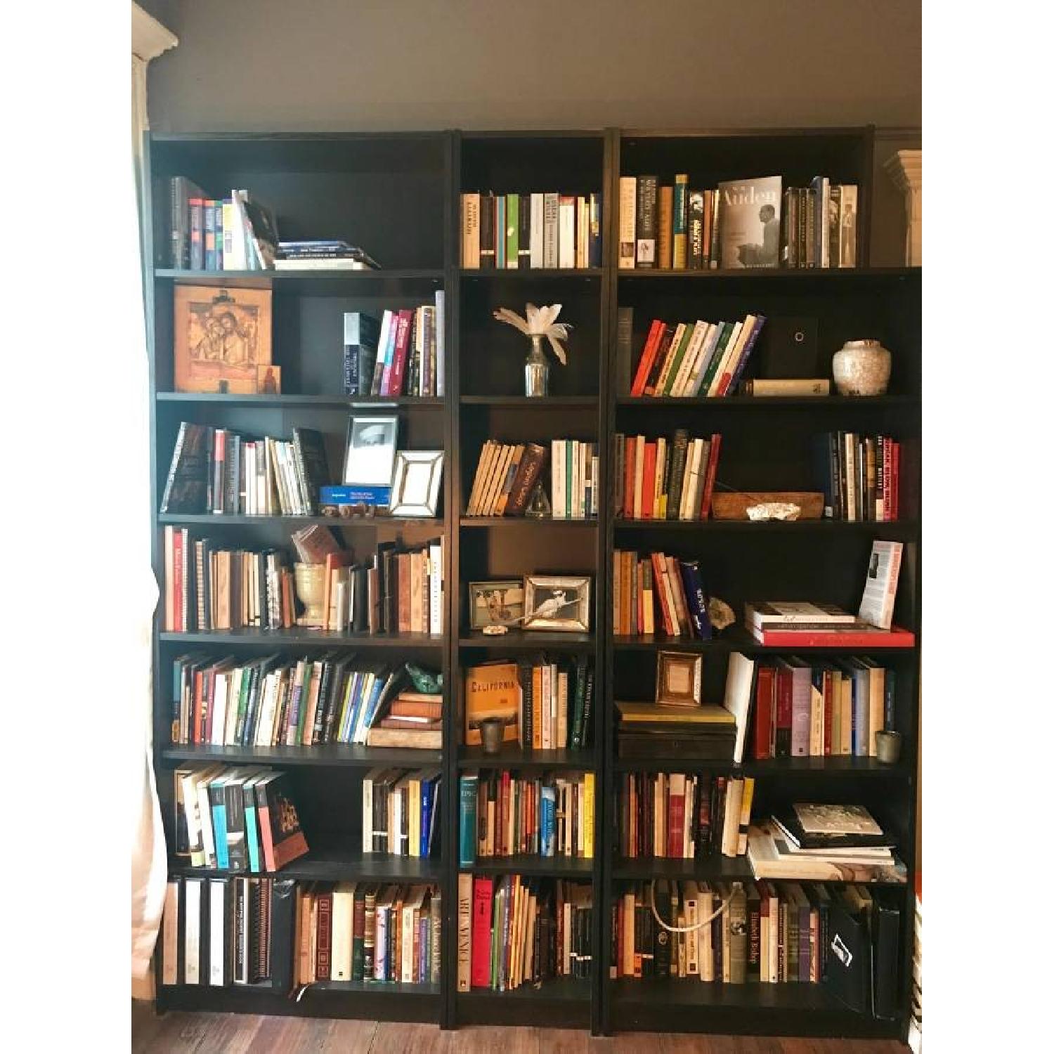 Ikea Billy Bookshelves in Black-Brown w/ Extensions - image-1