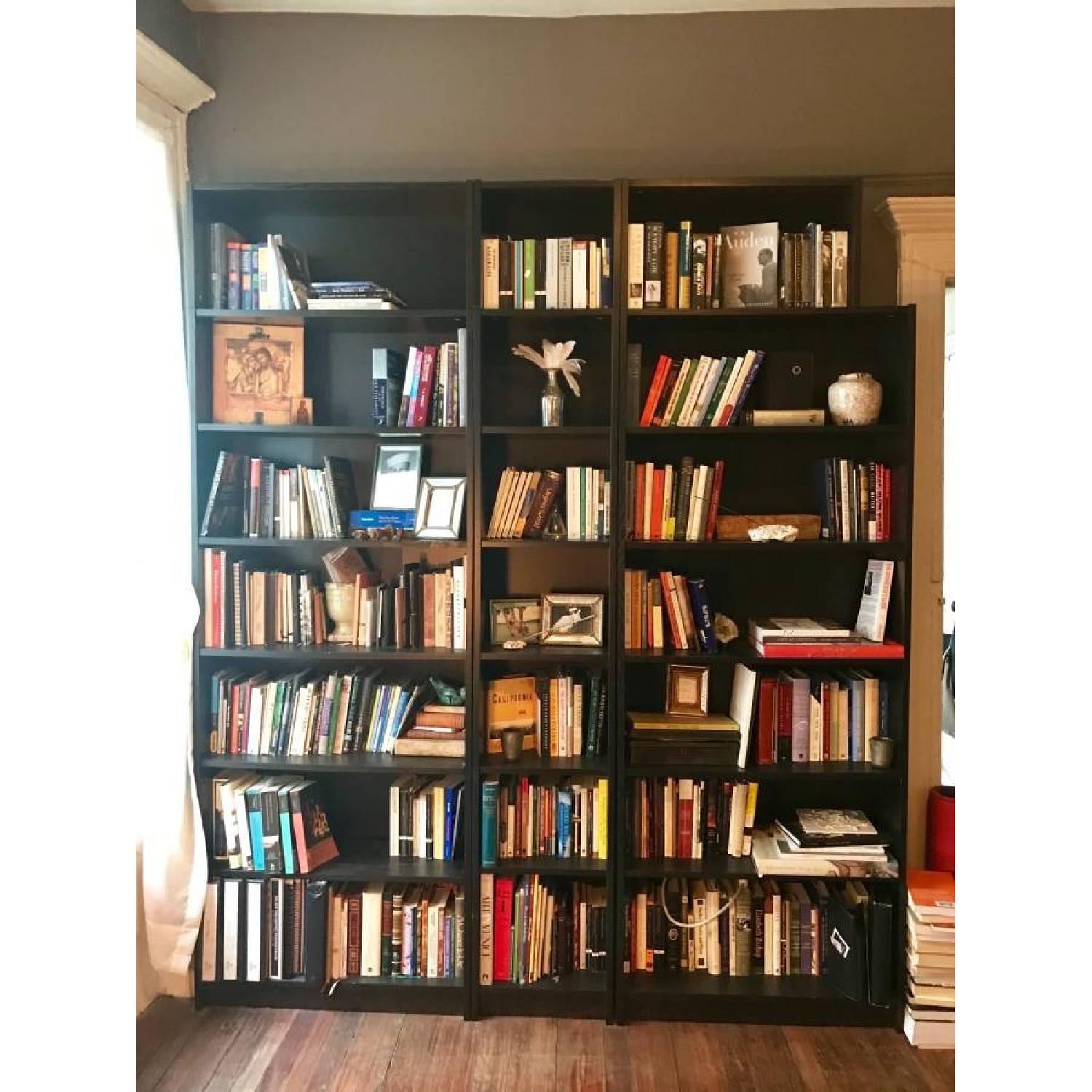 Ikea Billy Bookshelves in Black-Brown w/ Extensions - image-3