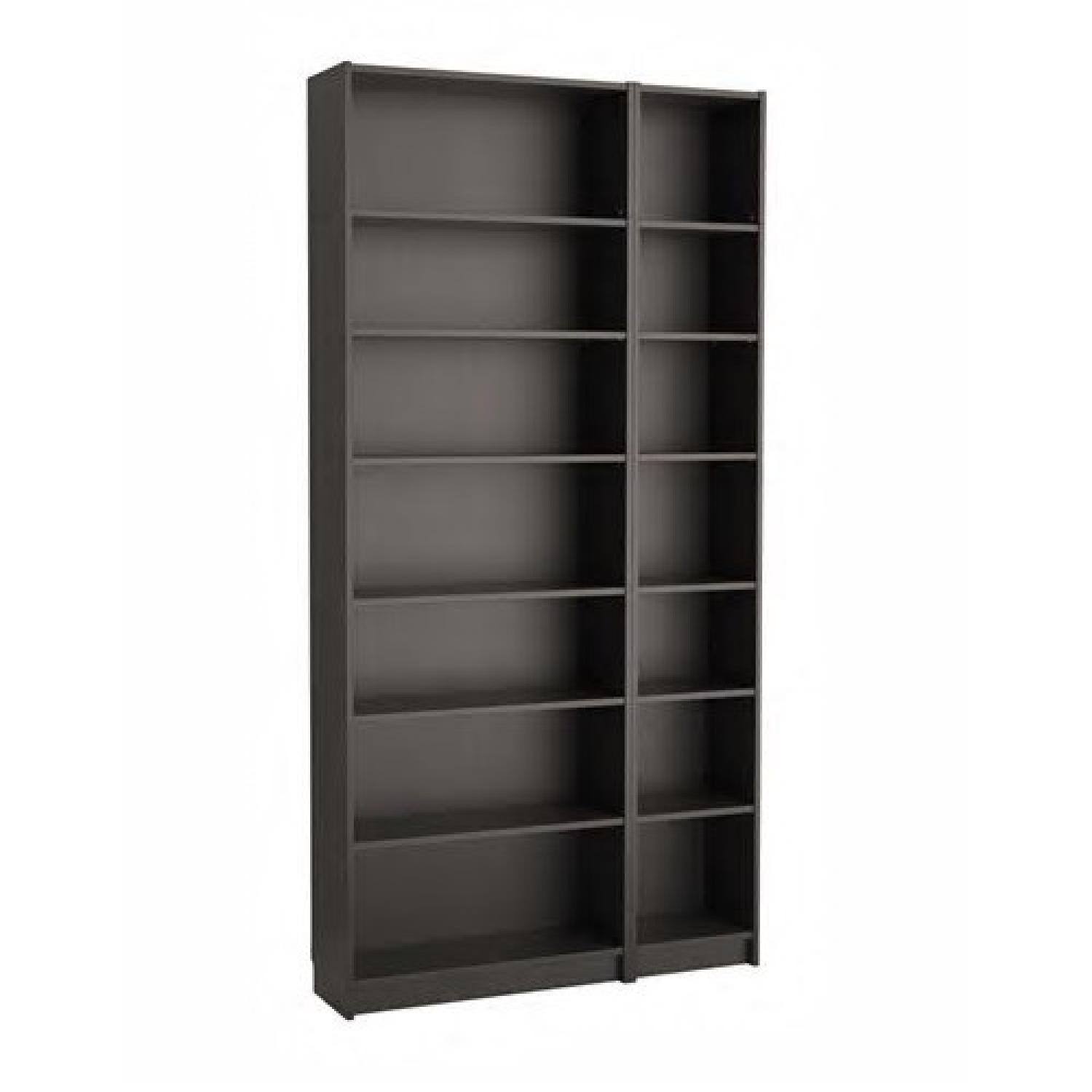 Ikea Billy Bookshelves in Black-Brown w/ Extensions - image-0