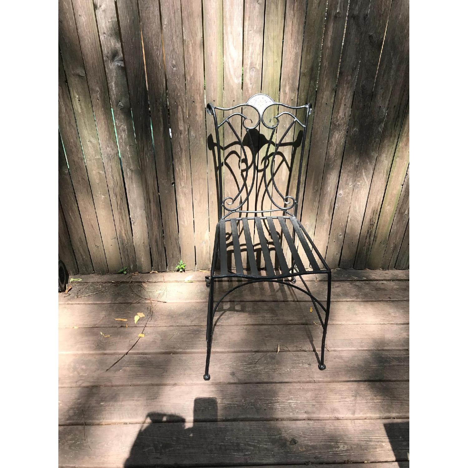 Outdoor Patio Table w/ 4 Wrought Iron Chairs - image-3