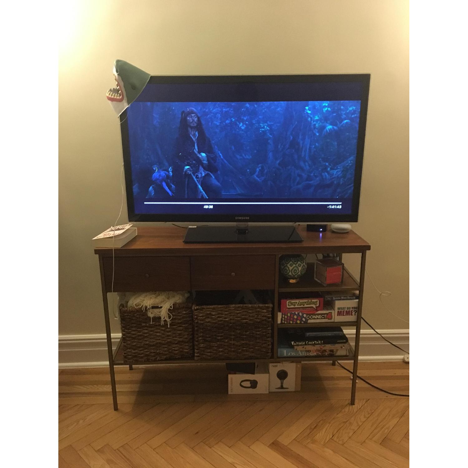 West Elm Nook Console in Walnut/Antique Brass - image-2