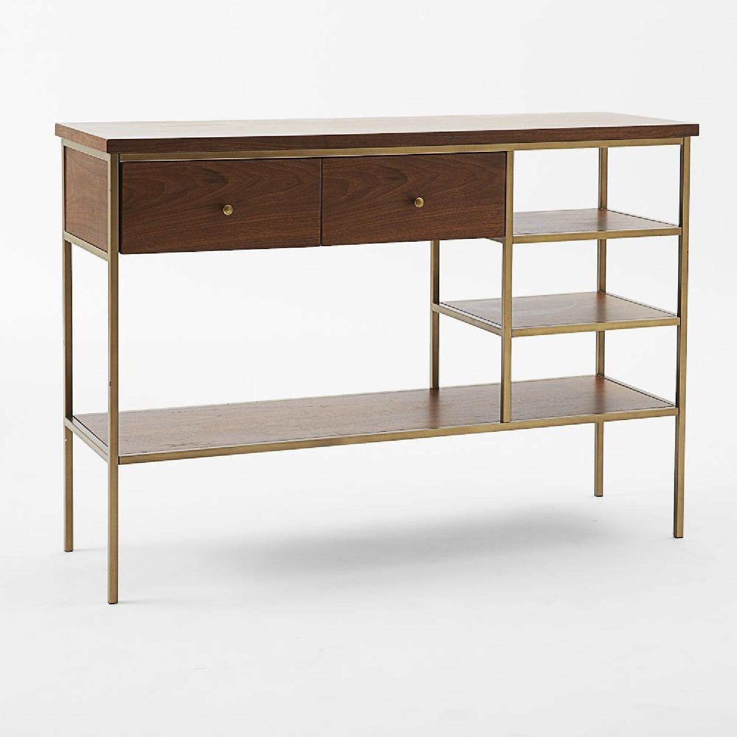 West Elm Nook Console in Walnut/Antique Brass - image-4