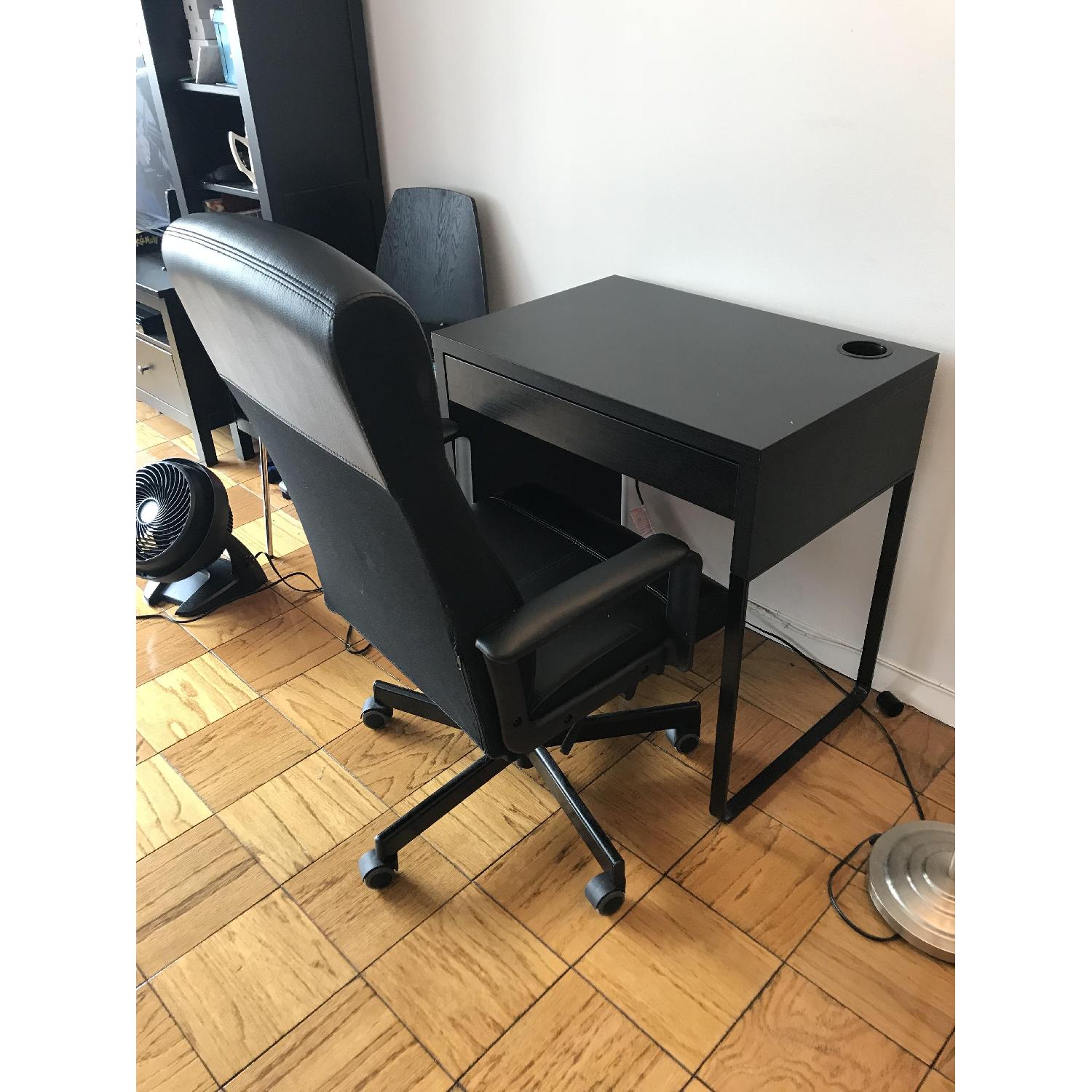 Ikea Micke Black Desk & Swivel Desk Chair - image-5