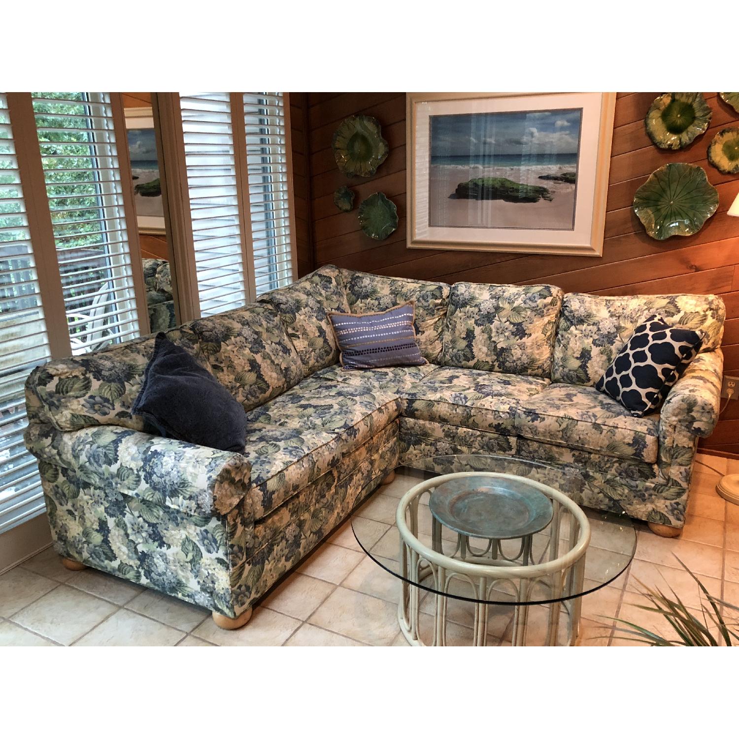 Ethan Allen Floral 2Piece Sectional Sofa AptDeco