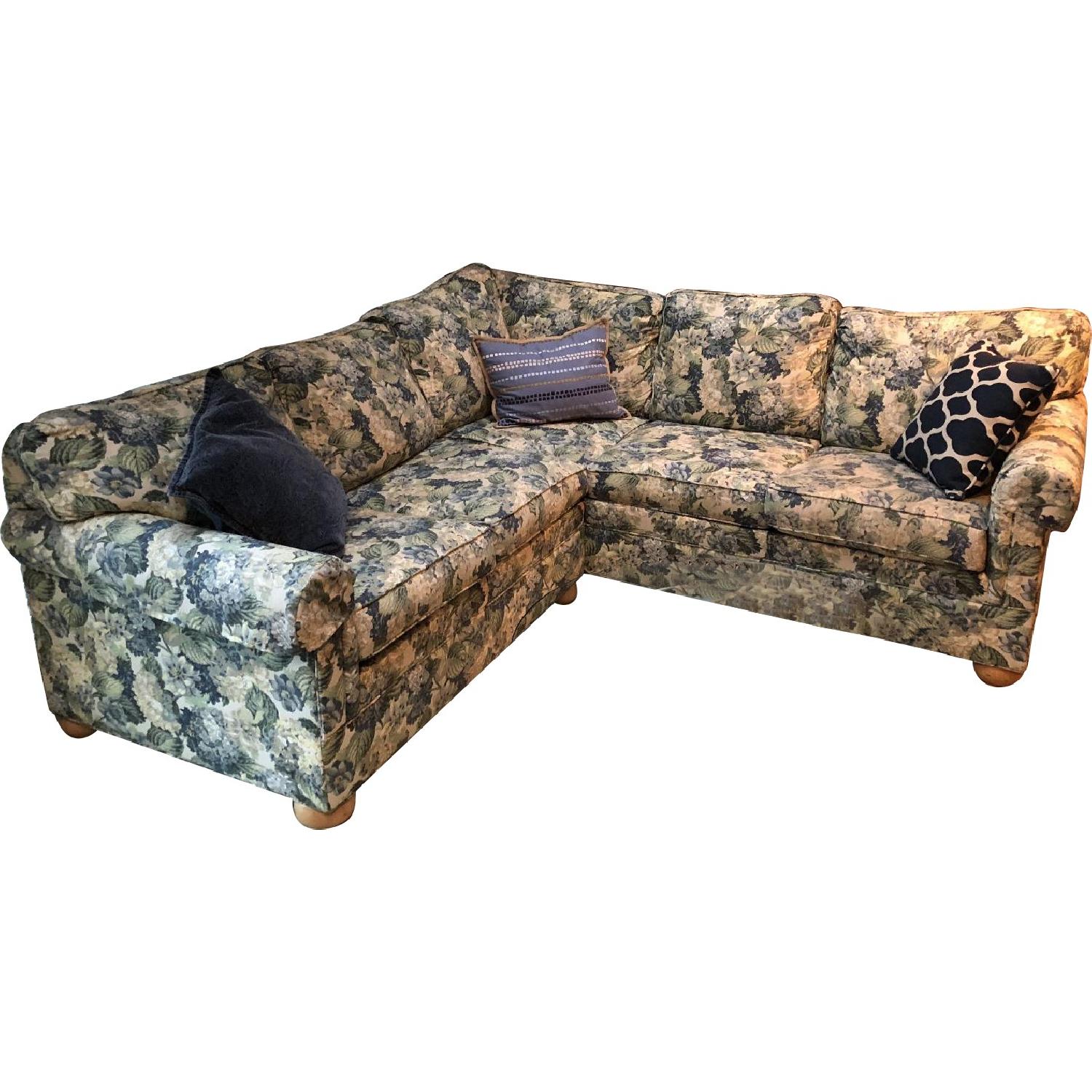 Ethan Allen Floral 2Piece Sectional Sofa AptDeco