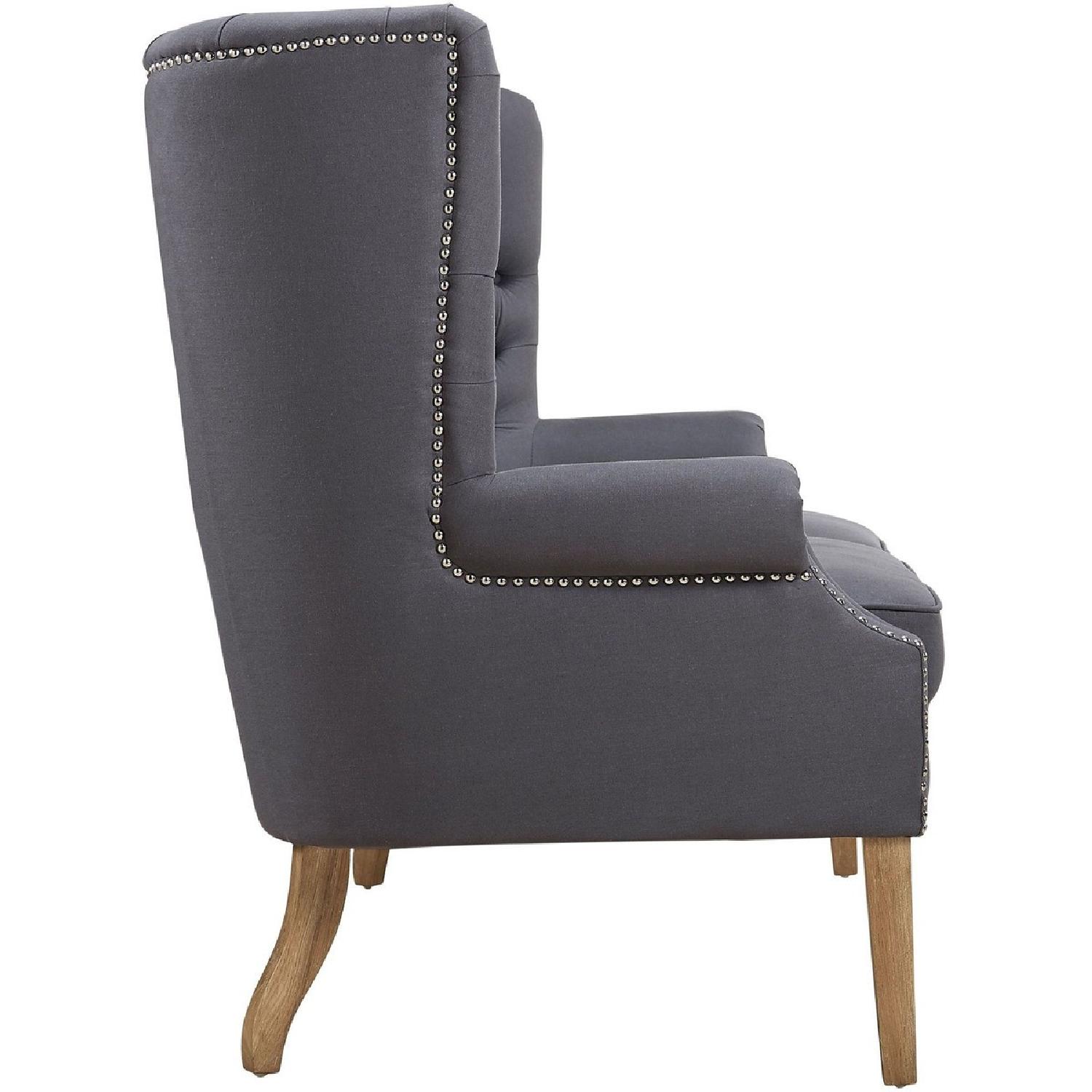 TOV Furniture Abe Grey Linen Loveseat - image-2