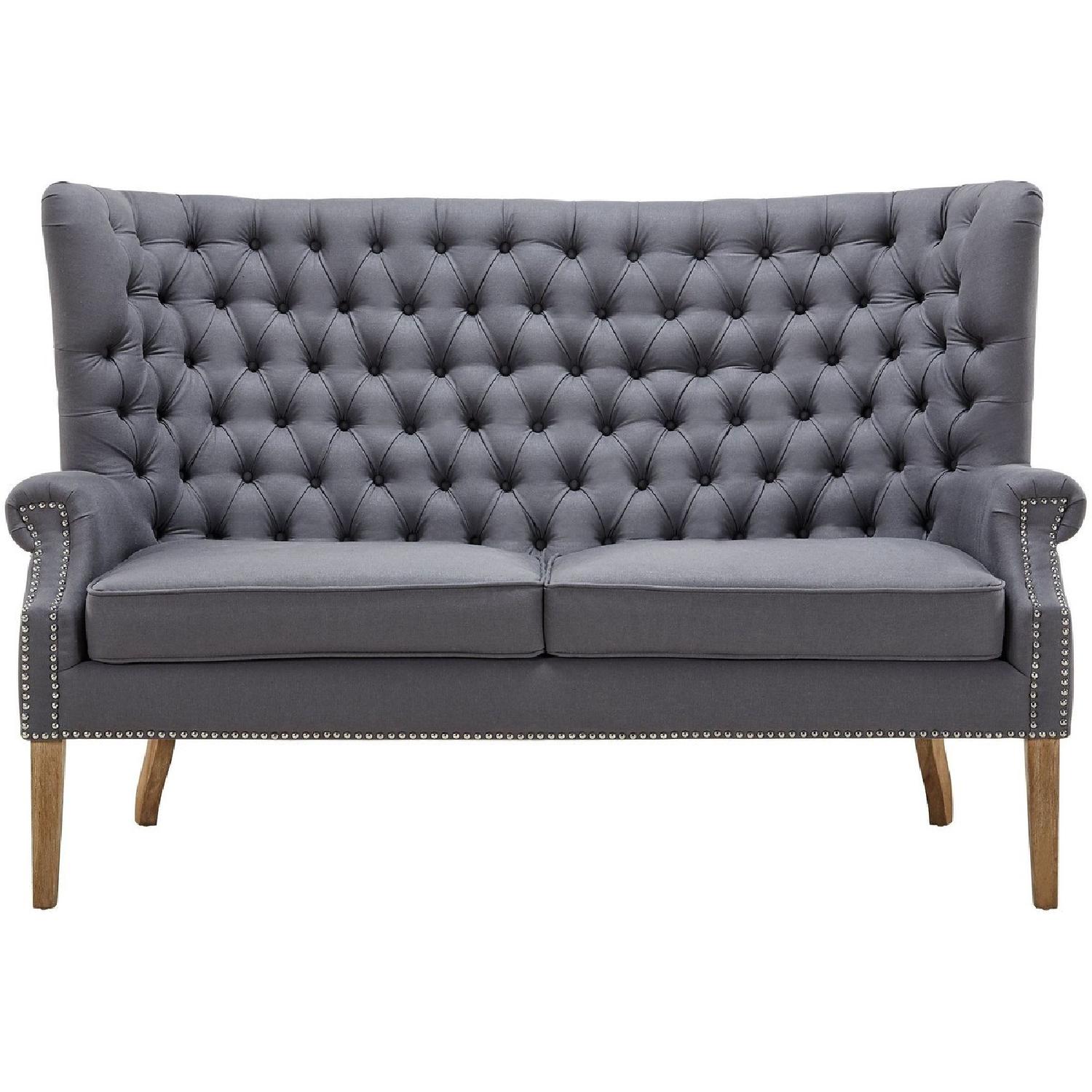 TOV Furniture Abe Grey Linen Loveseat - image-4