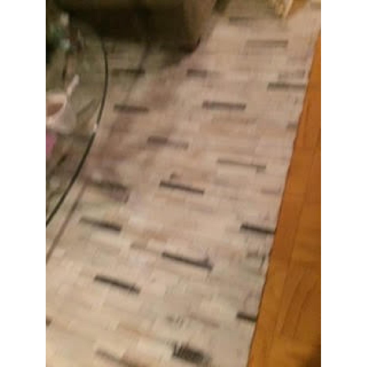 Pier 1 Patchwork Teal Cowhide Rug AptDeco