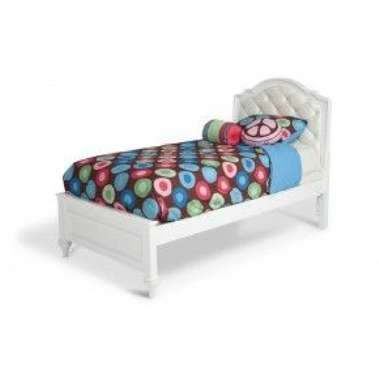 Bob's Madelyn White Tufted Bed Frame w/ Crystals - image-1