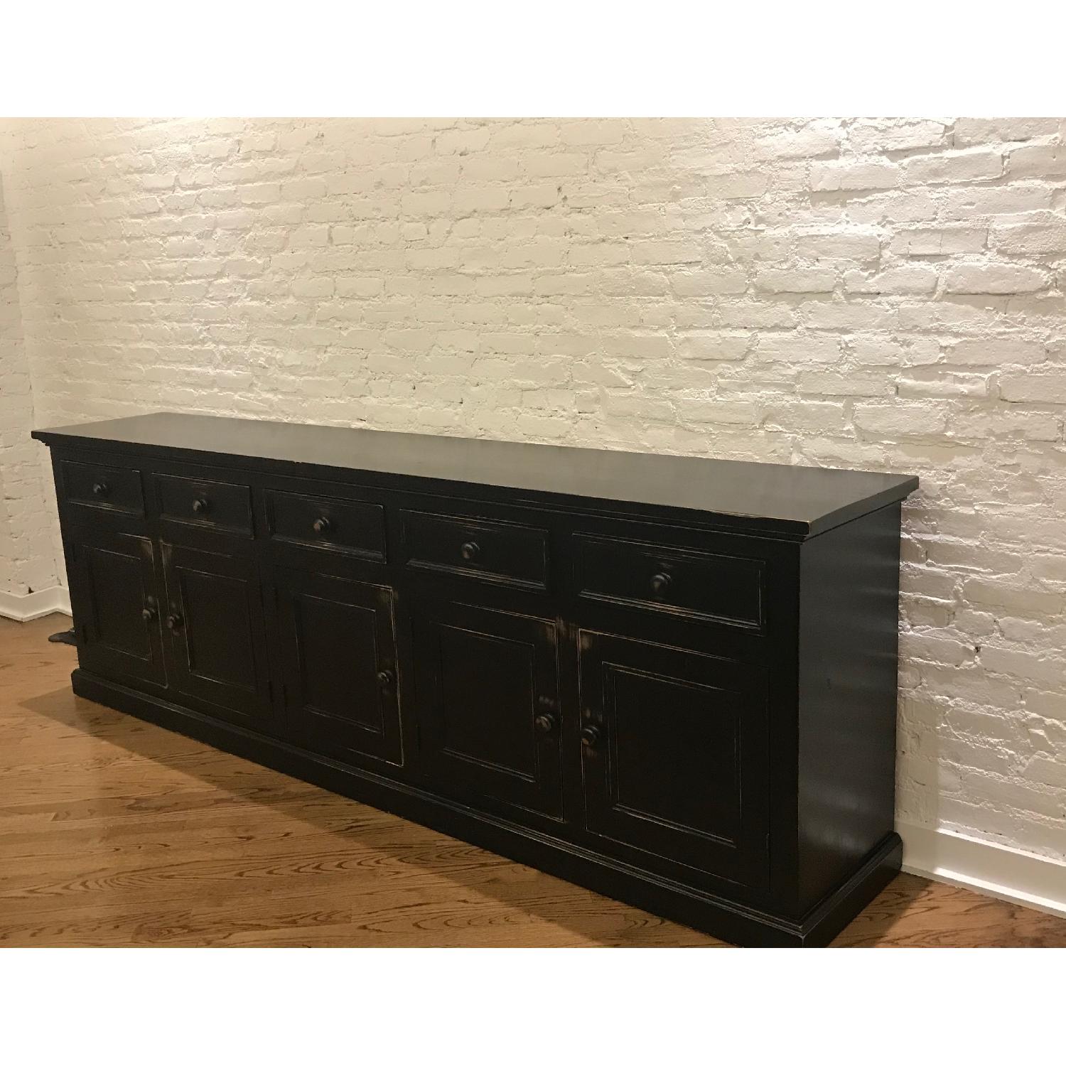 Custom Made Extra Long Black Distressed Pine Sideboard - image-2