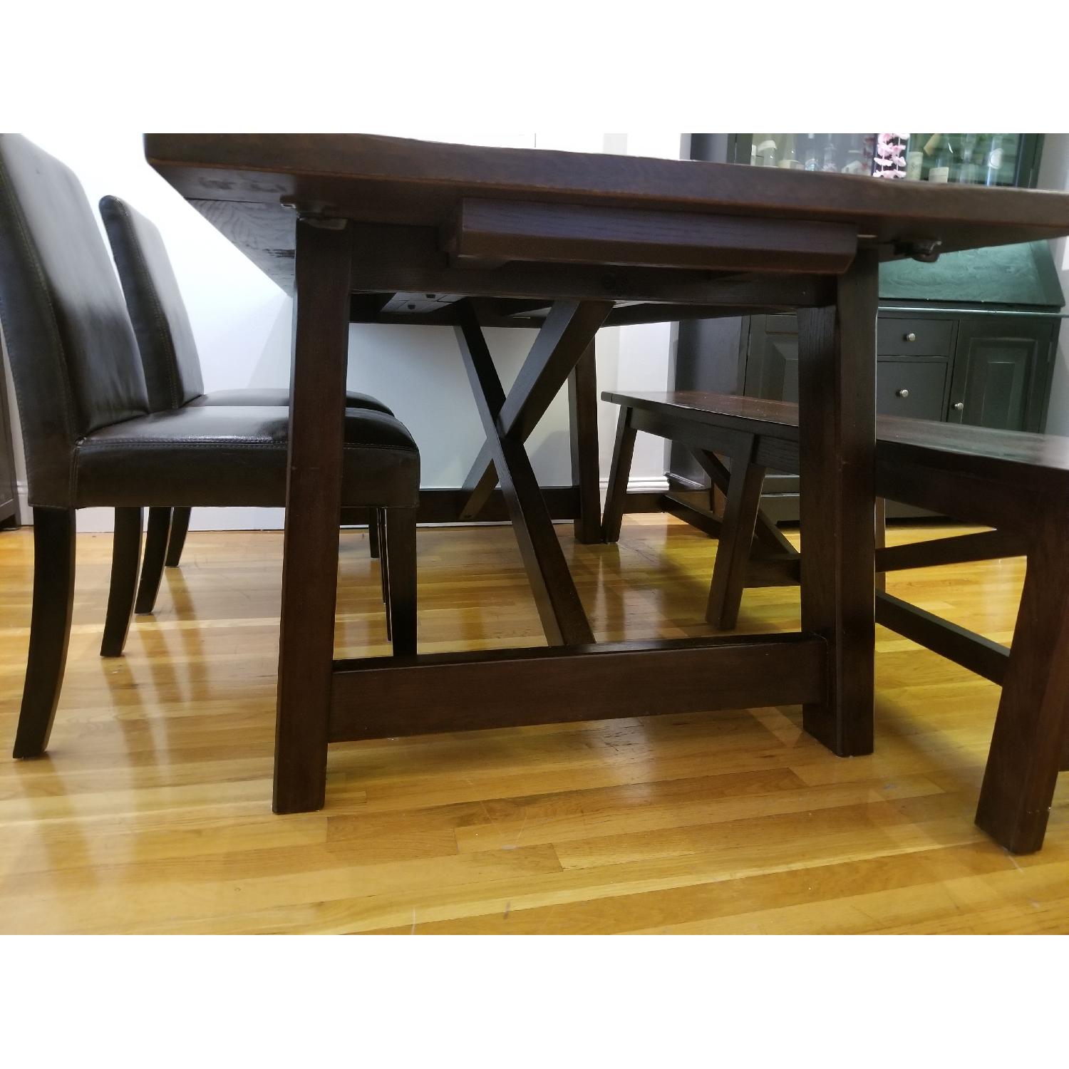 Pottery Barn Lucas Mahogany X Dining Room Table w/ Bench - image-2