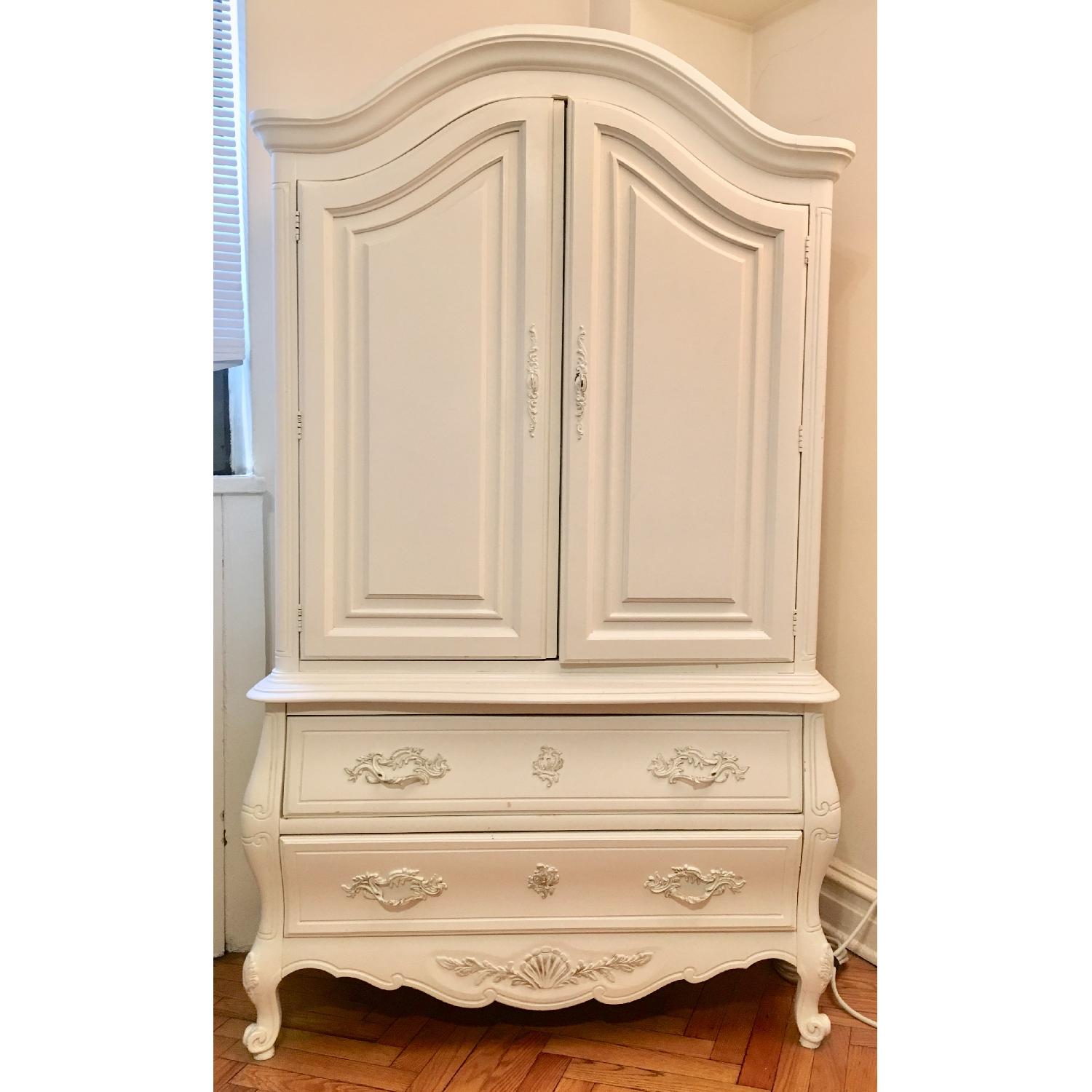 Antique White Armoire - image-1