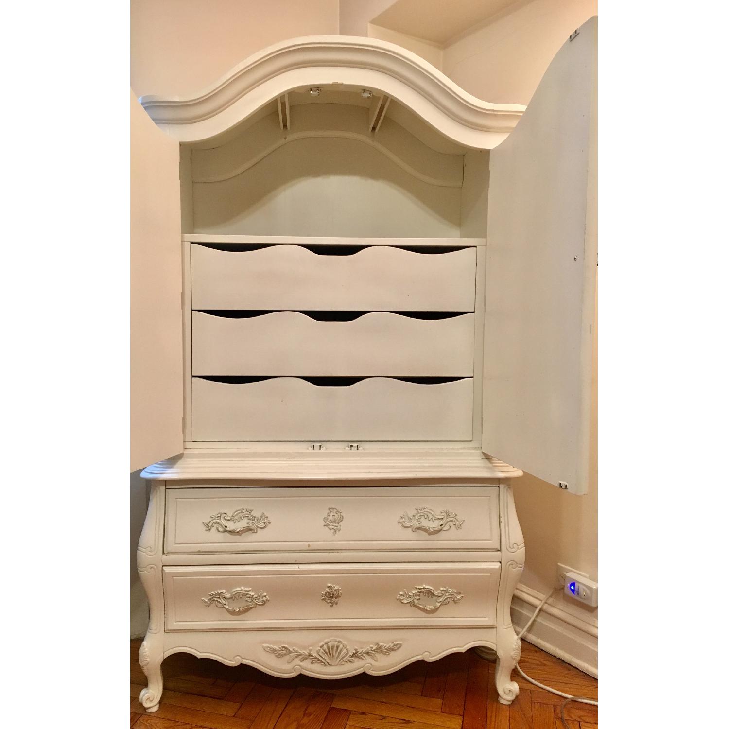 Antique White Armoire - image-2
