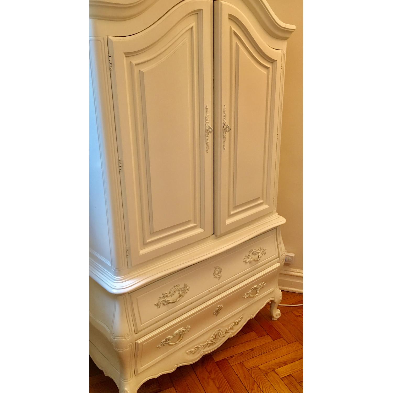 Antique White Armoire - image-3