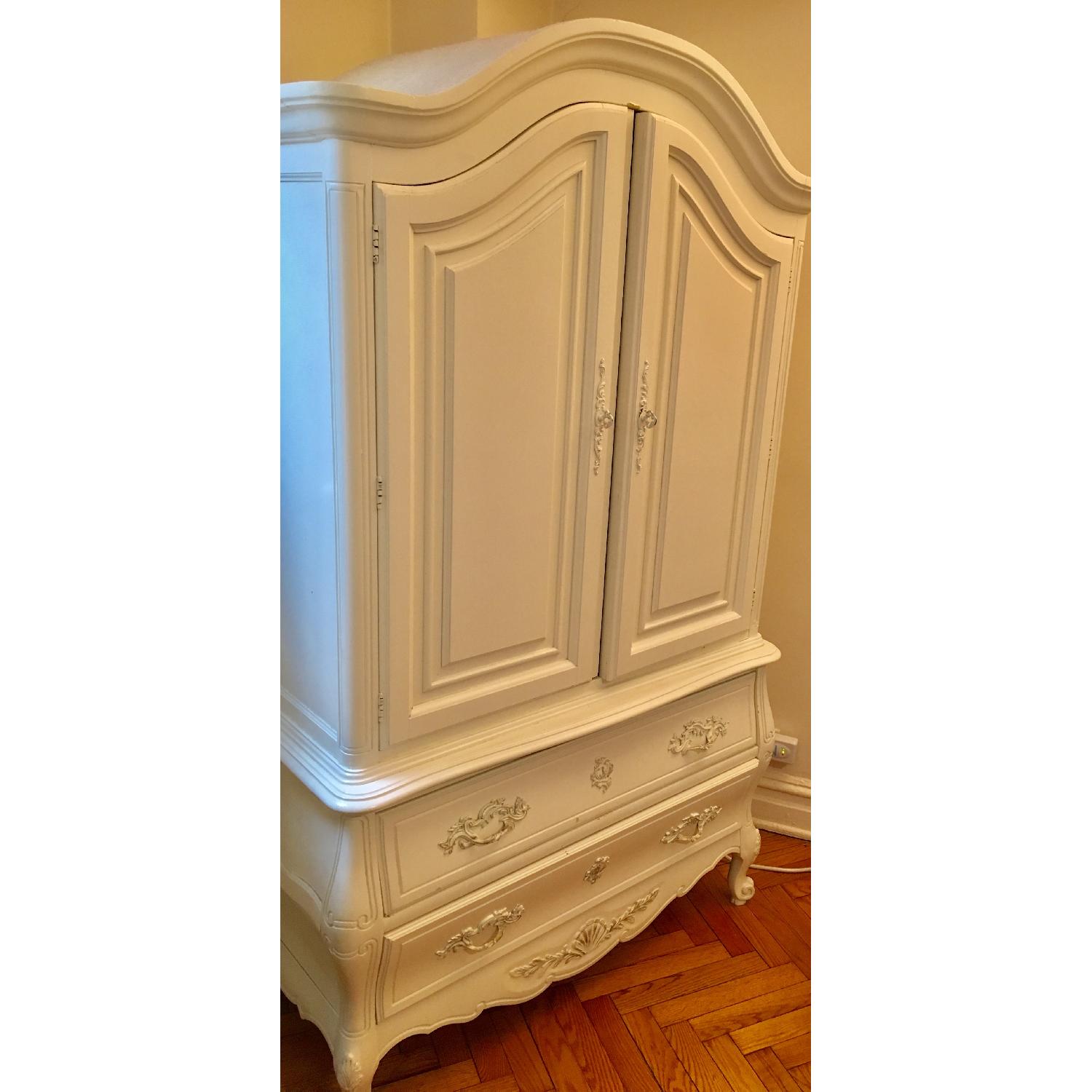 Antique White Armoire - image-4