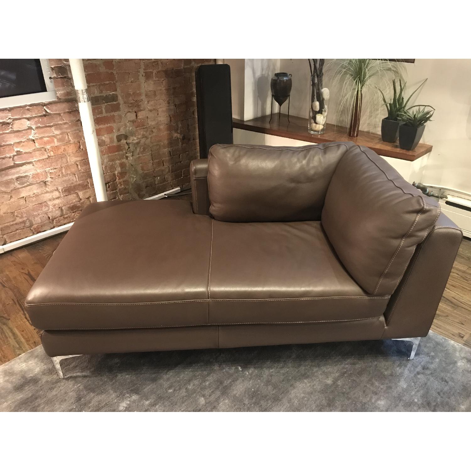 Design Within Reach Albero Chaise in Chocolate Brown Leather - image-1
