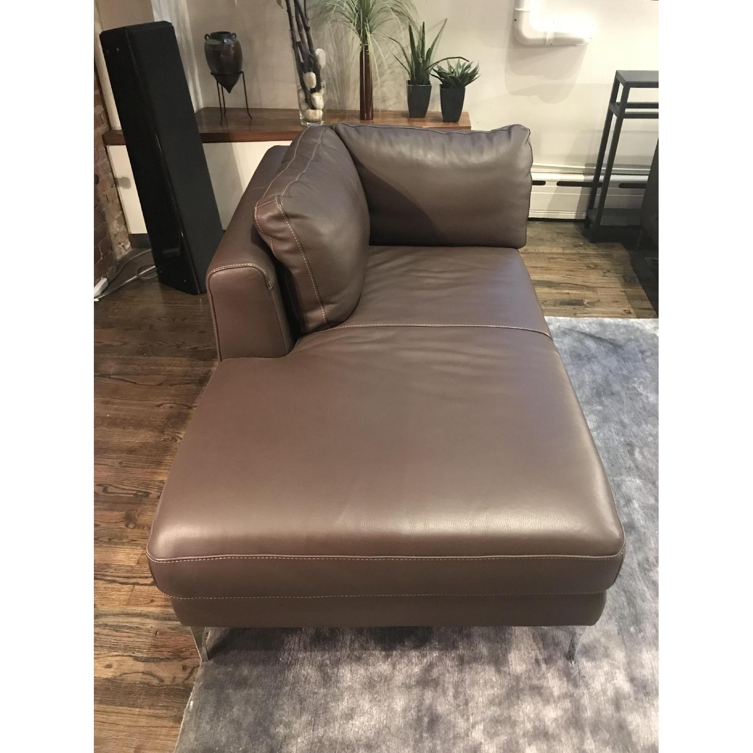 Design Within Reach Albero Chaise in Chocolate Brown Leather - image-2