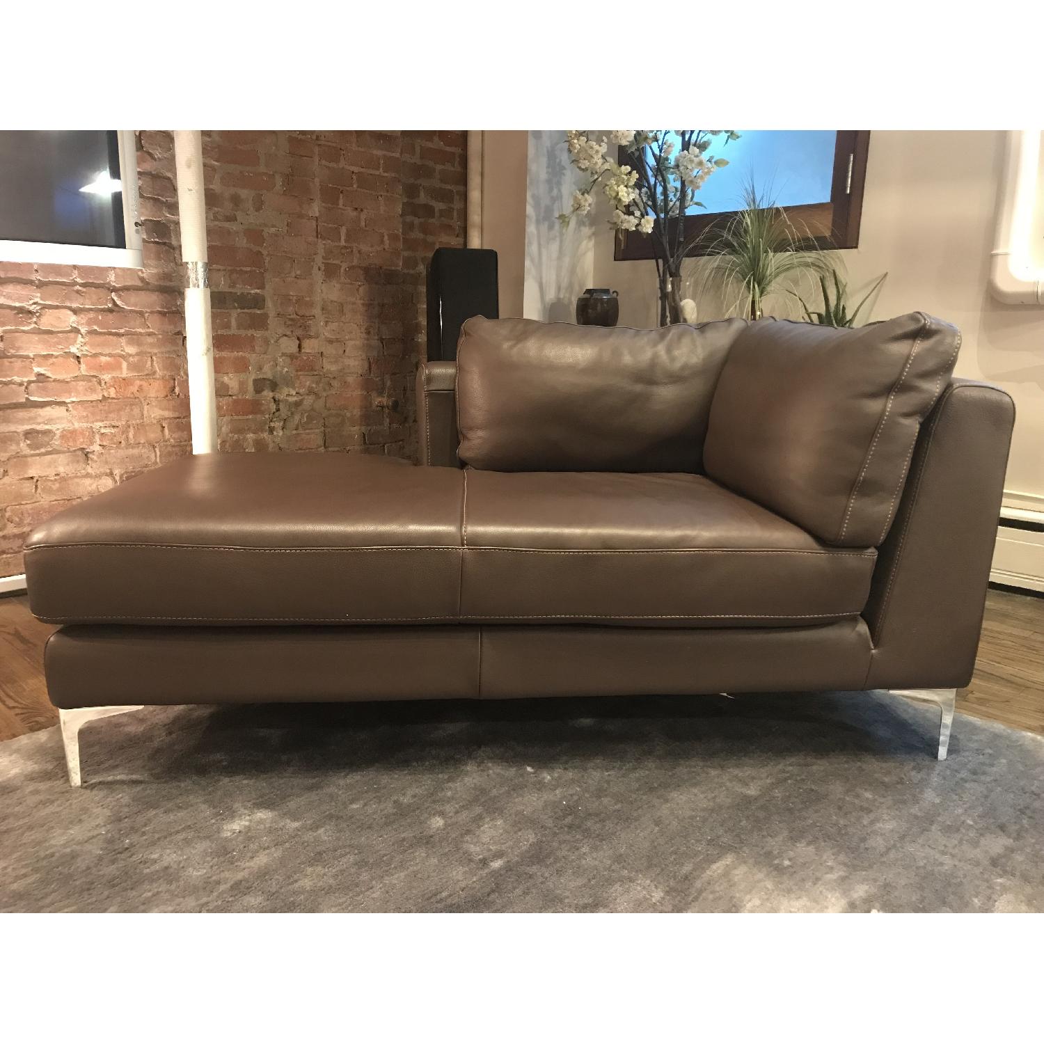 Design Within Reach Albero Chaise in Chocolate Brown Leather - image-3