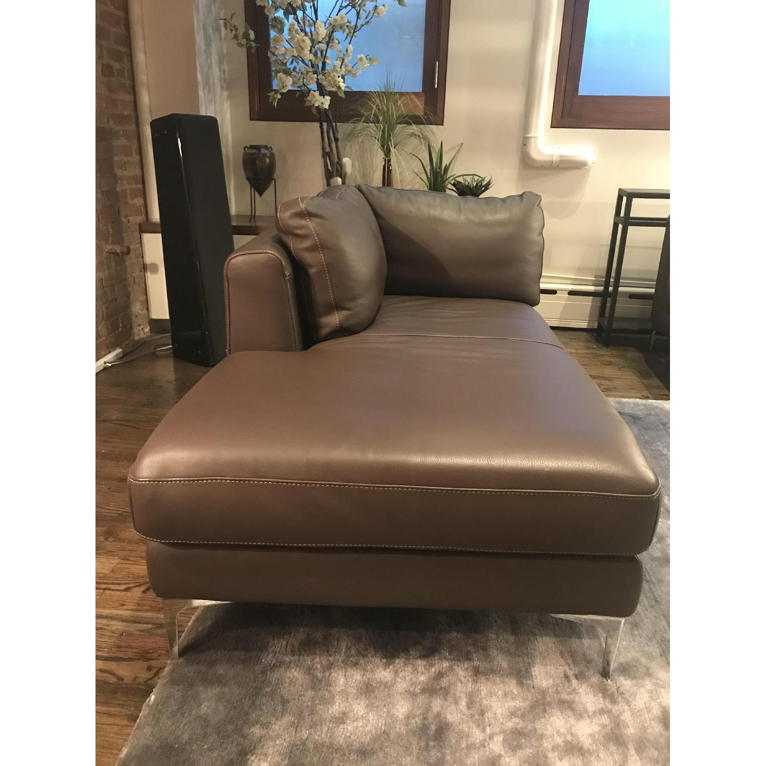 Design Within Reach Albero Chaise in Chocolate Brown Leather - image-4