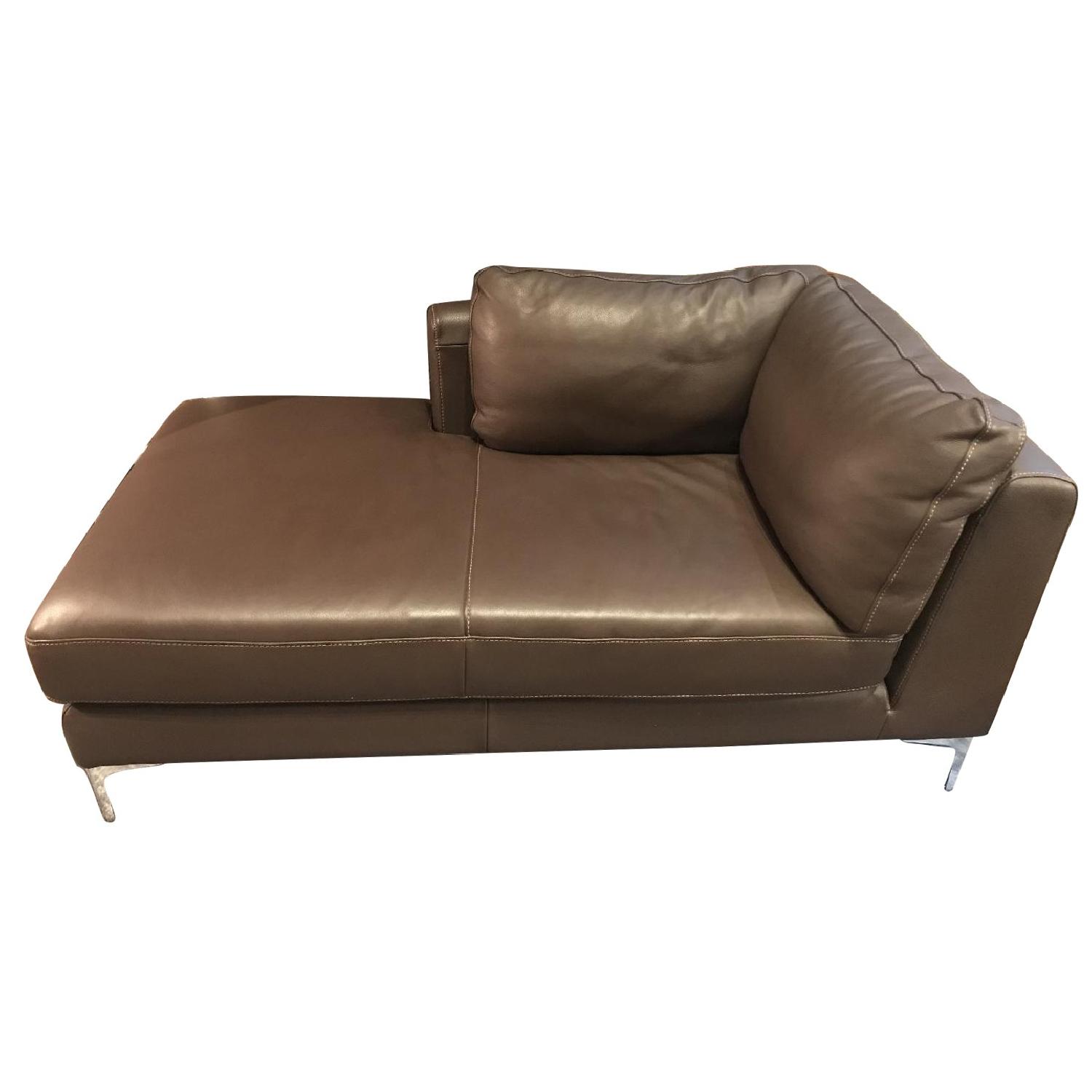 Design Within Reach Albero Chaise in Chocolate Brown Leather - image-0