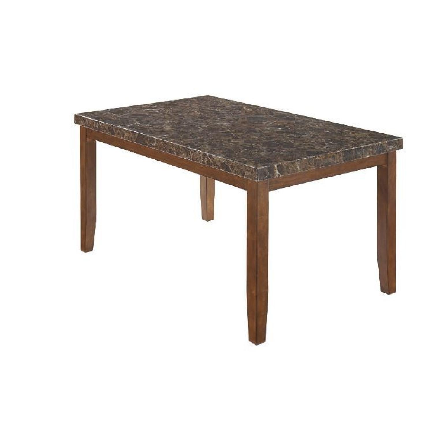 Ashley Brown Faux Marble Top Dining Table AptDeco