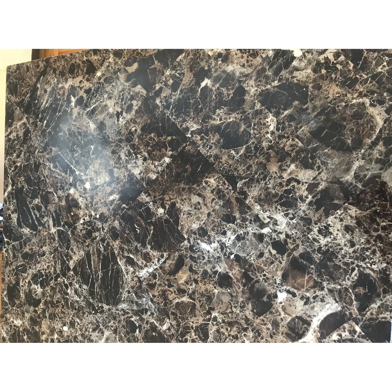 Ashley Brown Faux Marble Top Dining Table - image-4