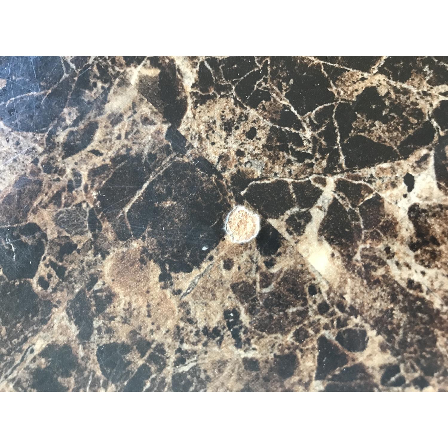 Ashley Brown Faux Marble Top Dining Table - image-5