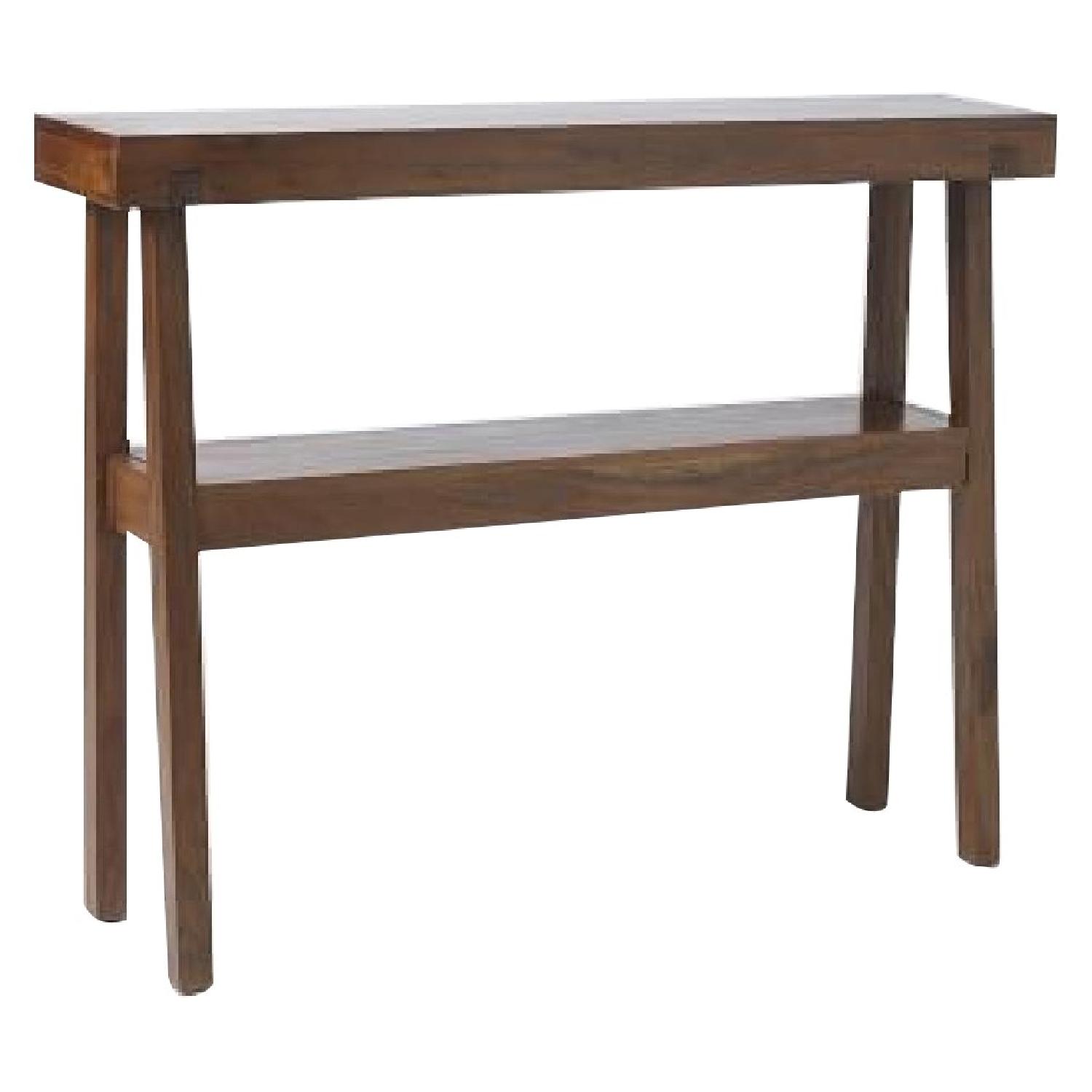 West Elm Acacia Wood Console Table AptDeco