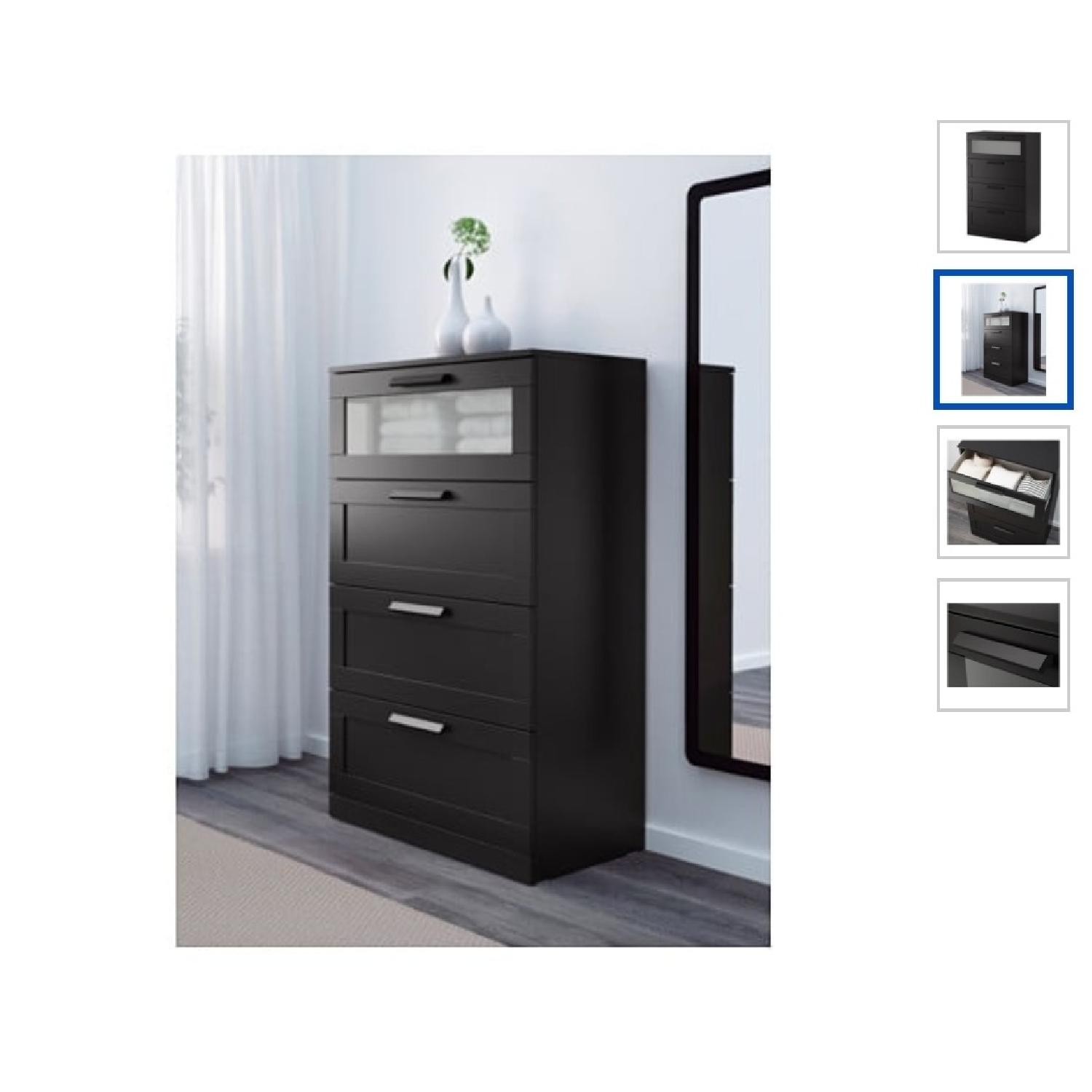 Ikea Brimnes 4 Drawer Frosted Glass Dresser - image-2