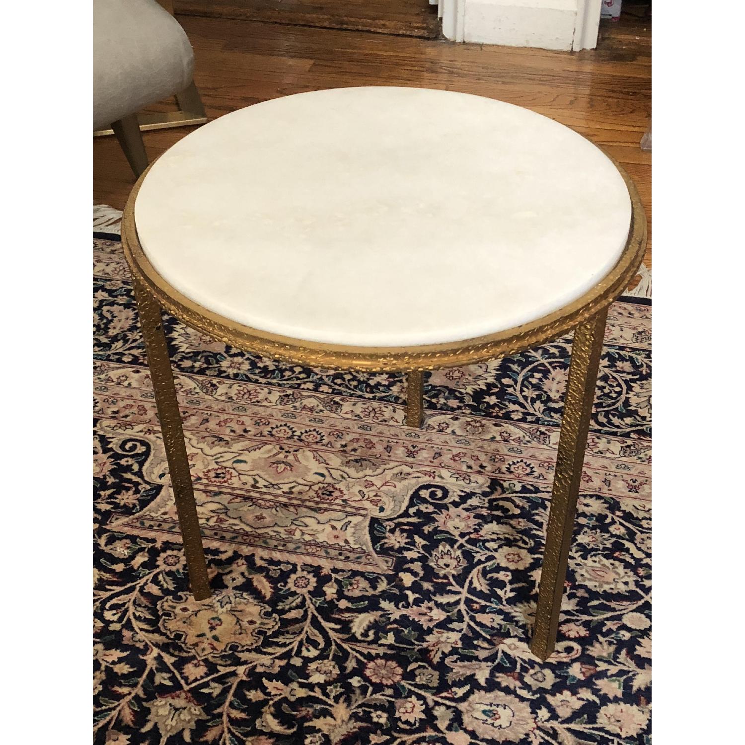 Dwell Studio SoHo White Marble Side Table - image-1