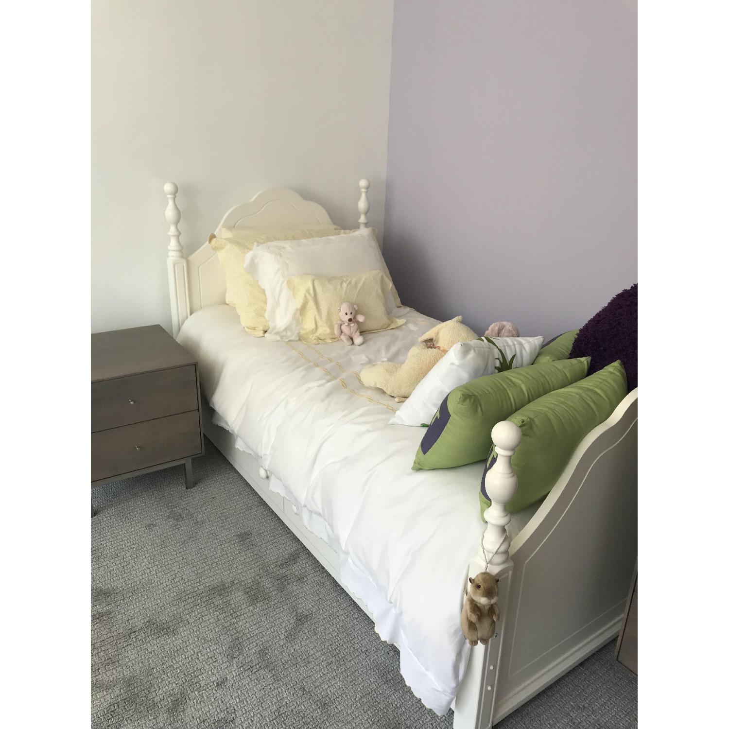 Pottery Barn White Twin Trundle Bed AptDeco