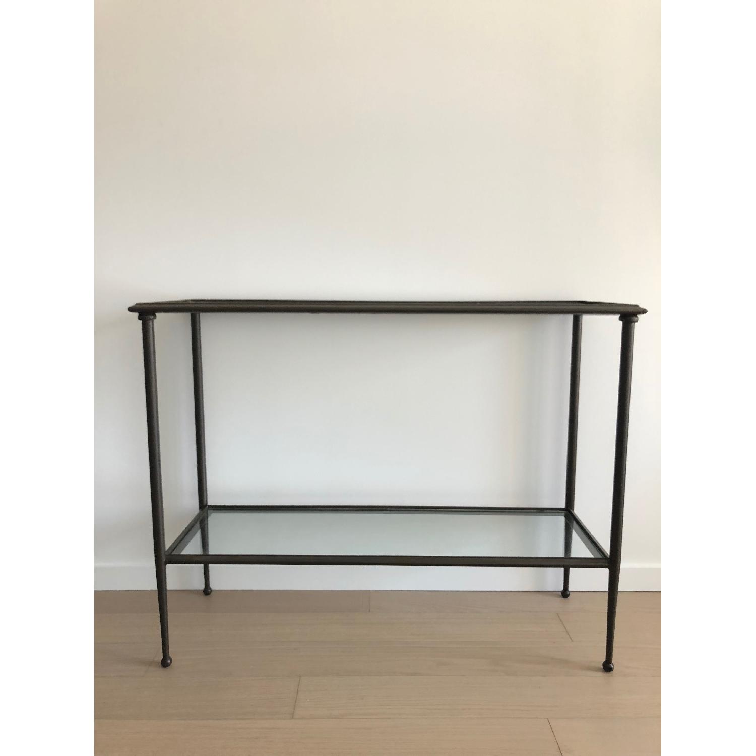 Crate & Barrel Glass & Metal Console Table - image-1