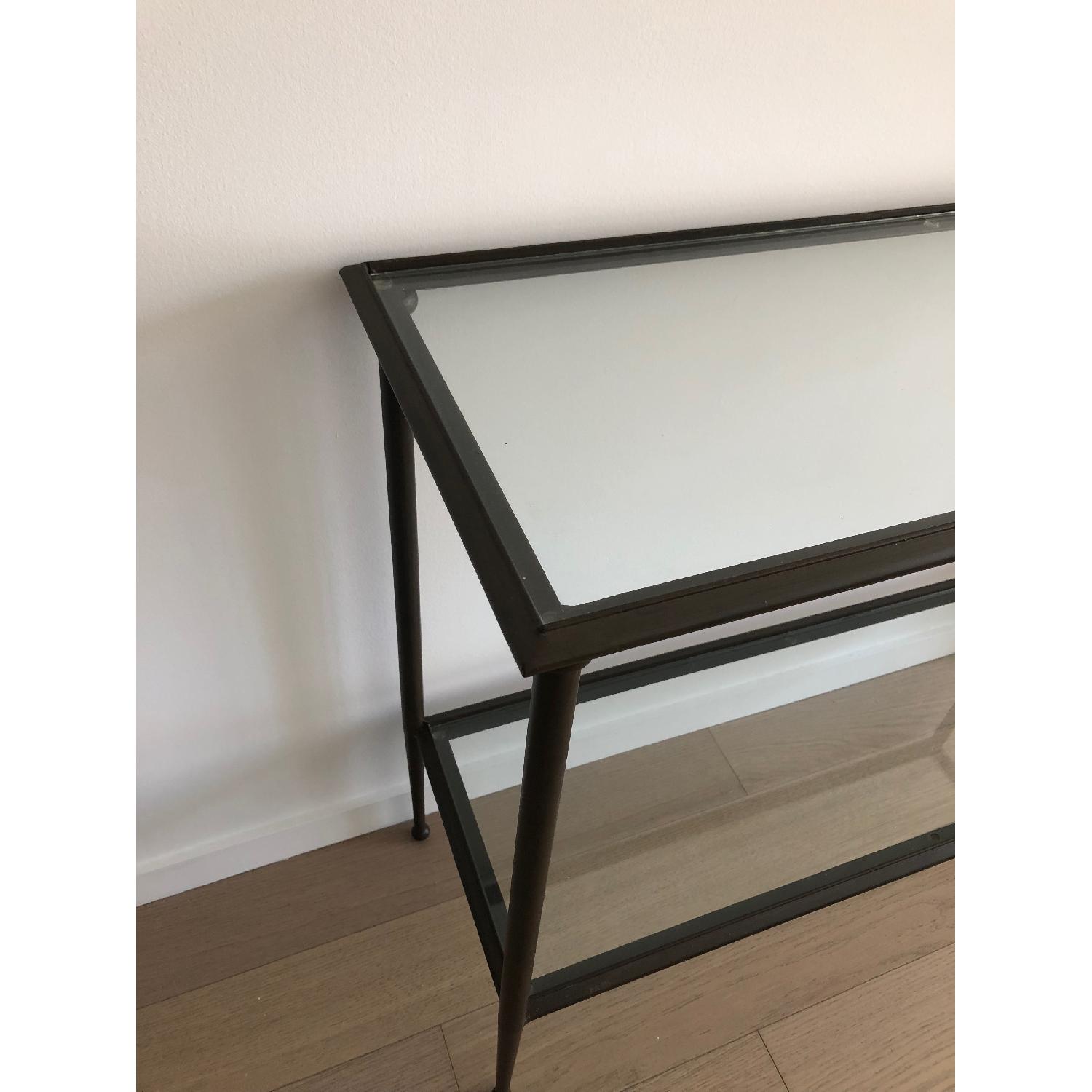 Crate & Barrel Glass & Metal Console Table - image-3