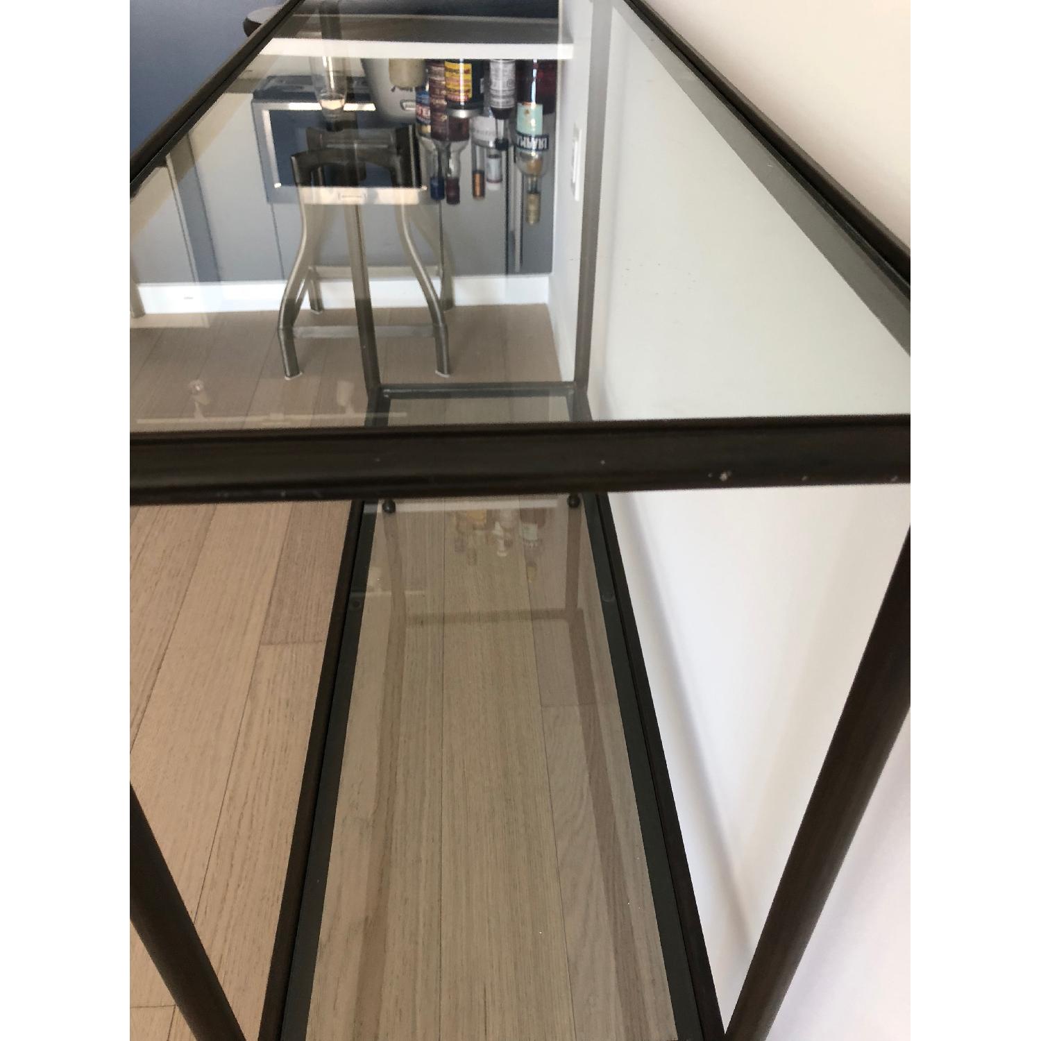 Crate & Barrel Glass & Metal Console Table - image-4