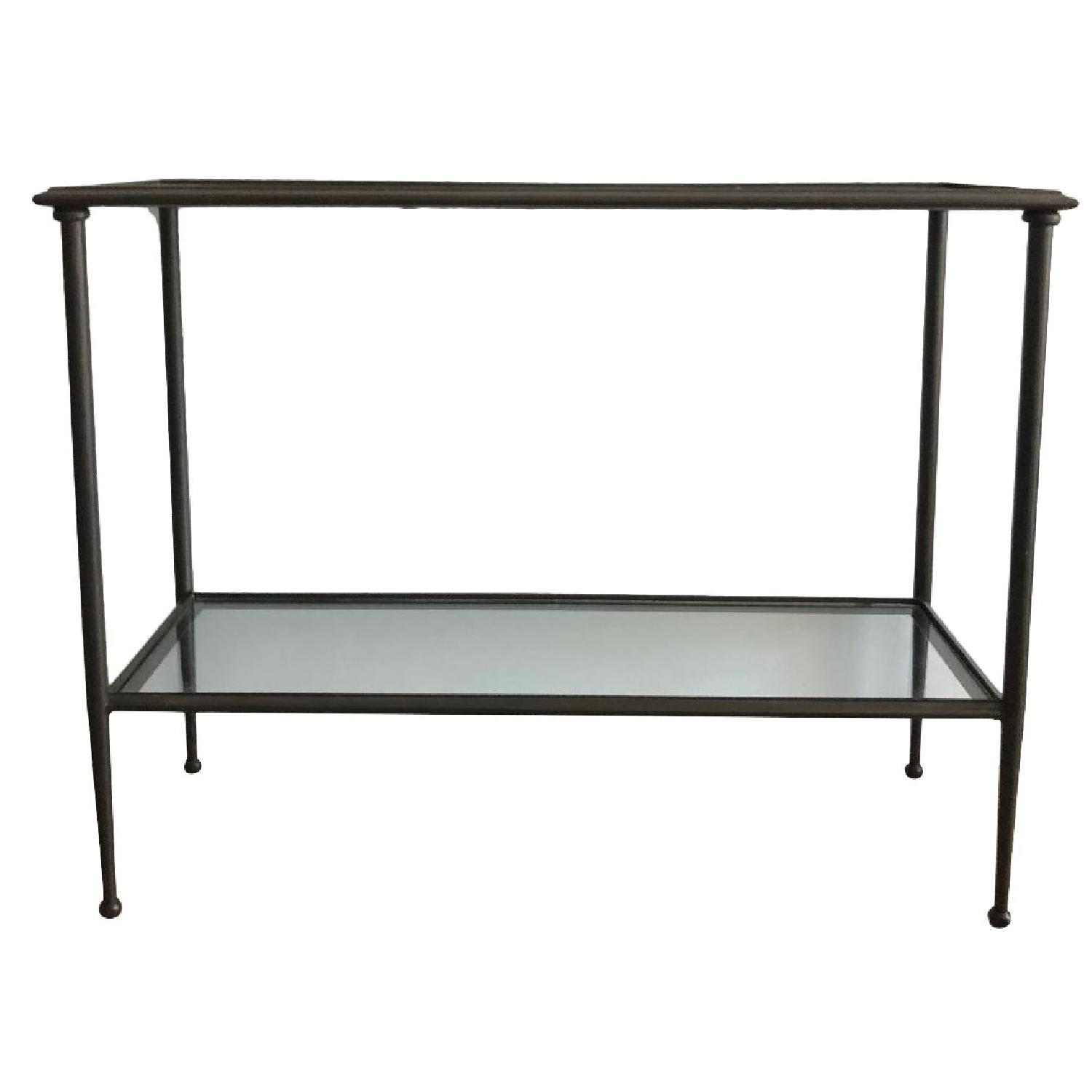 Crate & Barrel Glass & Metal Console Table AptDeco
