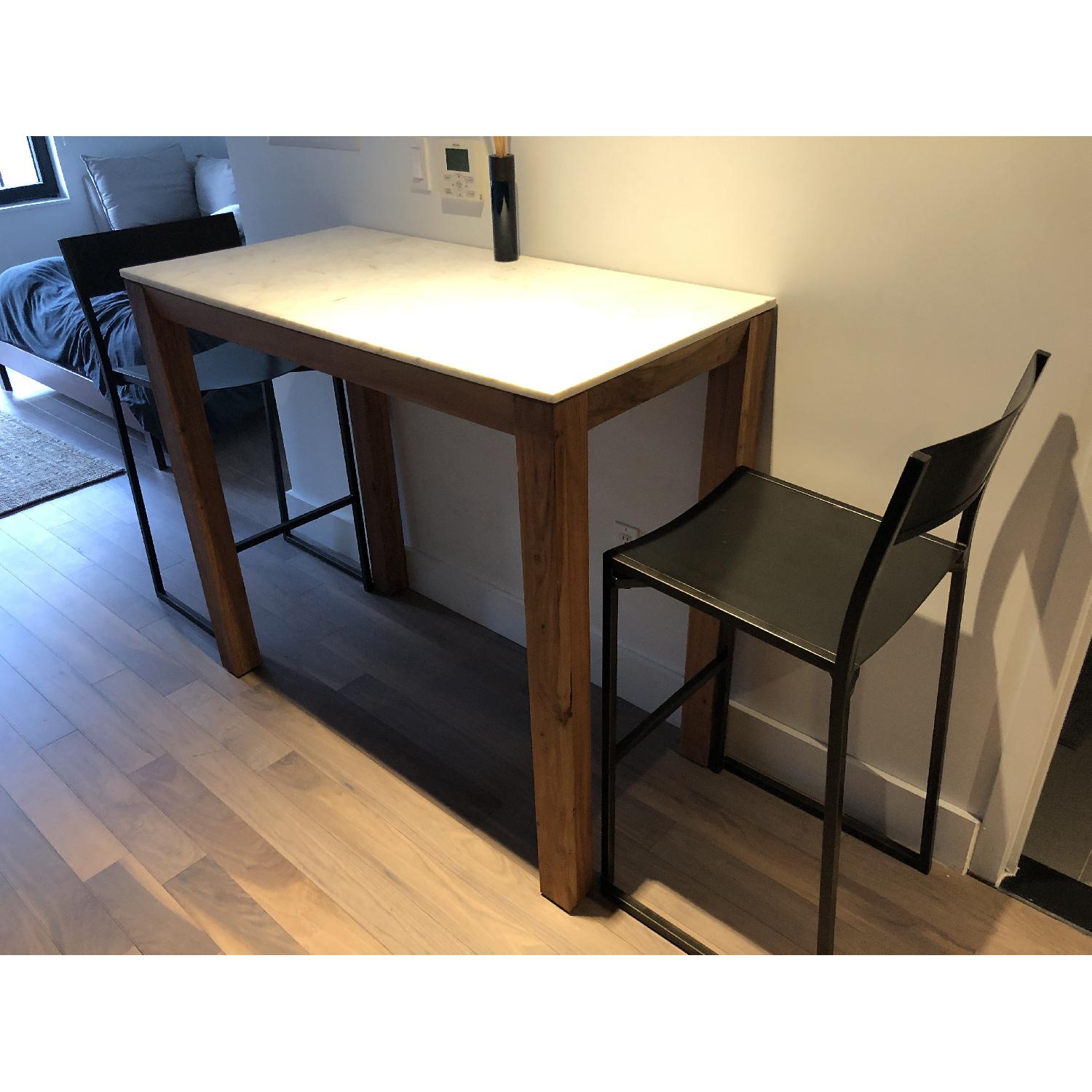 CB2 Palate Marble High Dining Table - image-5