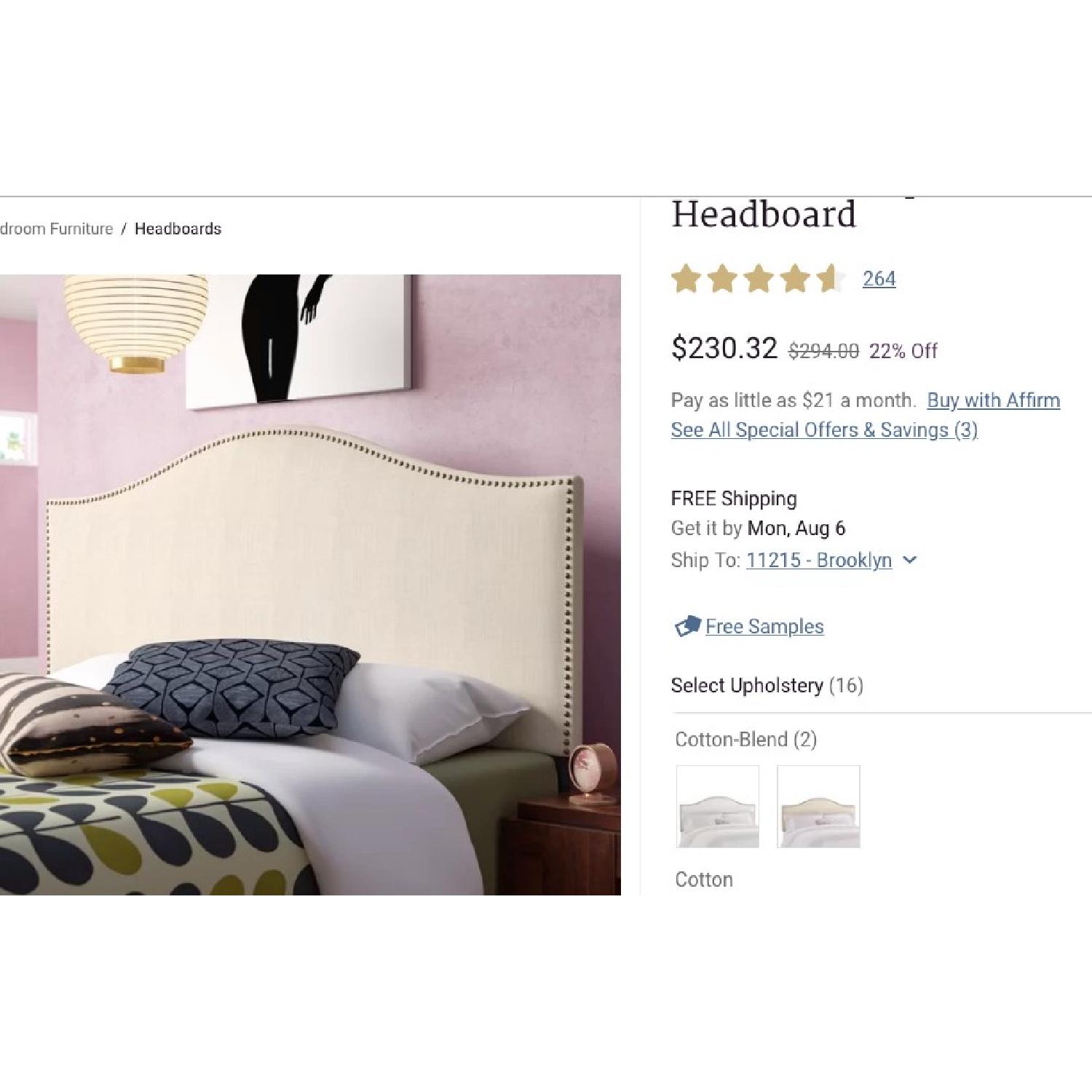 Joss & Main Whitehurst Upholstered Full Size Headboard - image-2