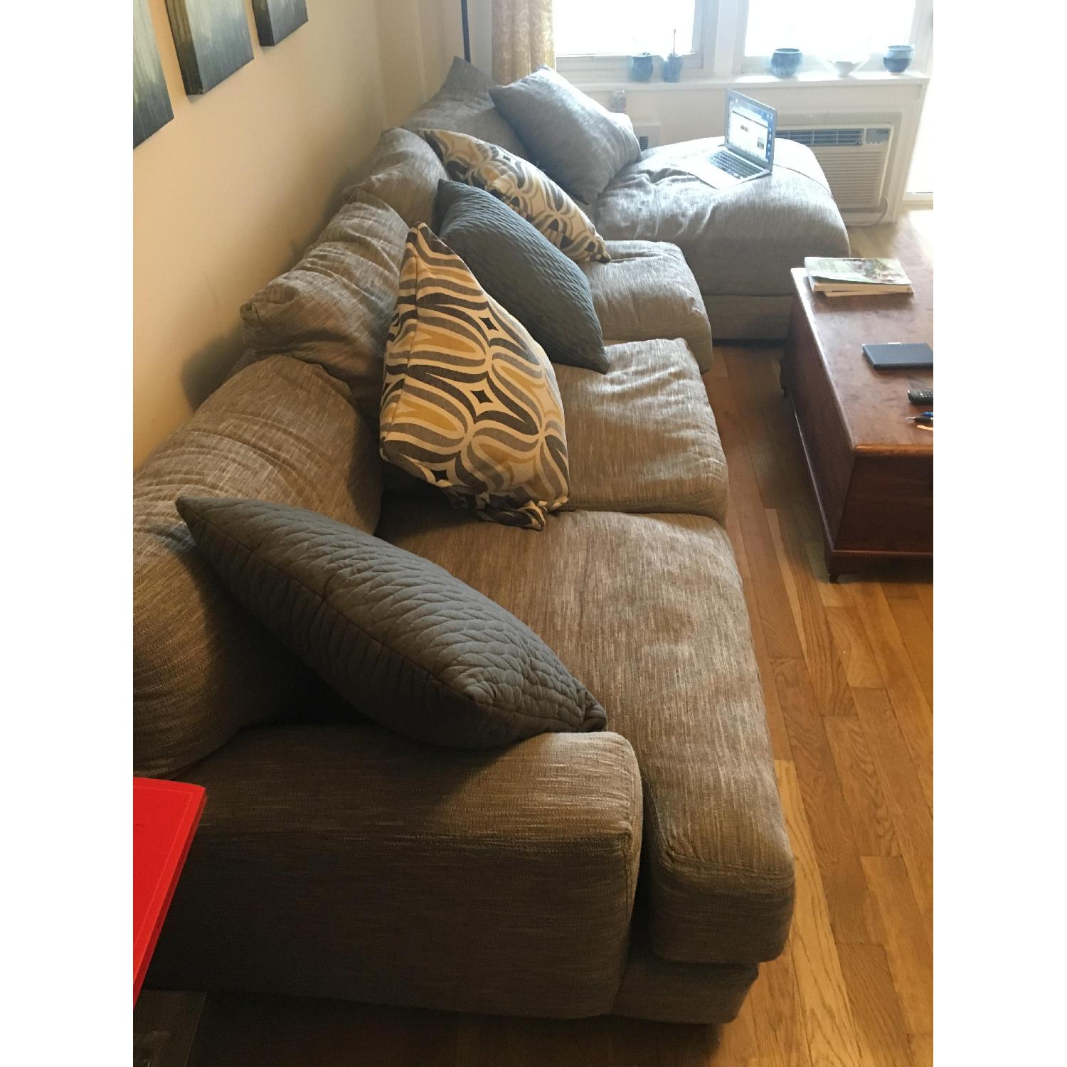 Raymour & Flanigan Leighton 3 Piece Chaise Sectional Sofa - AptDeco