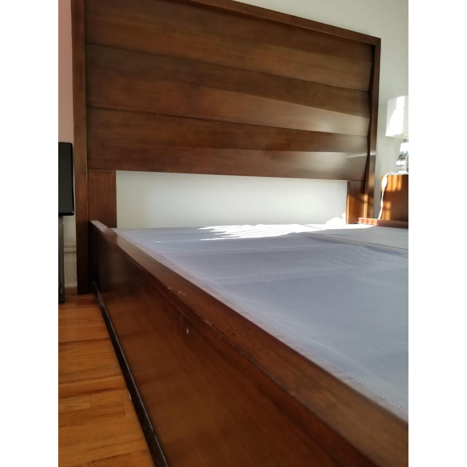 Macy's Queen Size Solid Wood Bed Frame w/ Headboard - image-1